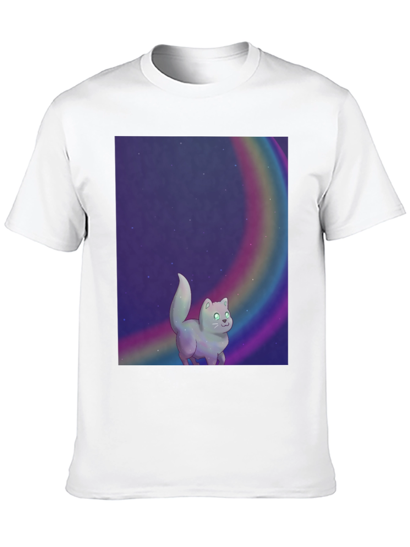 Rainbow Cat T-Shirt - Cosmic Kitten Tee