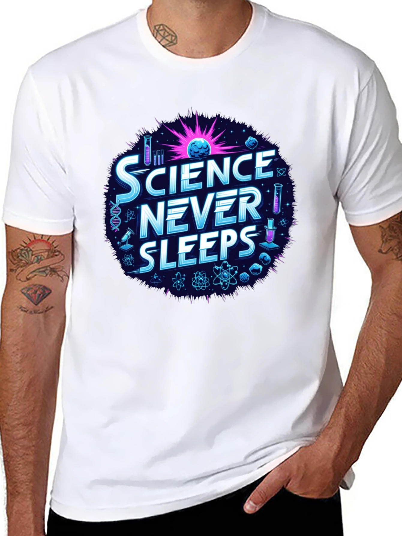 Science Never Sleeps Graphic T-Shirt