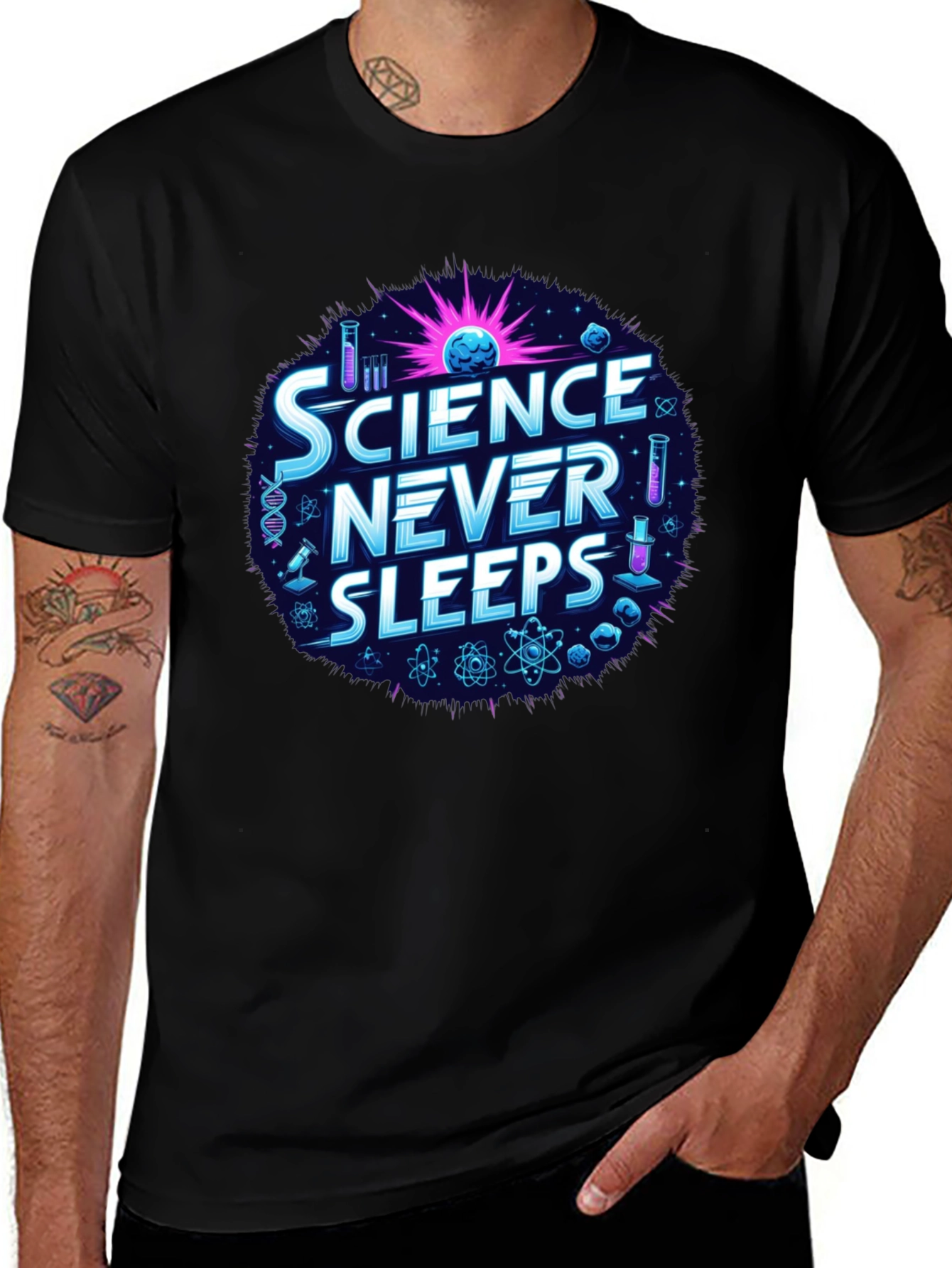 Science Never Sleeps Graphic T-Shirt