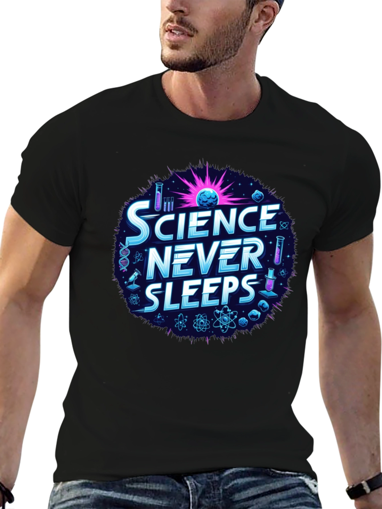 Science Never Sleeps Graphic T-Shirt