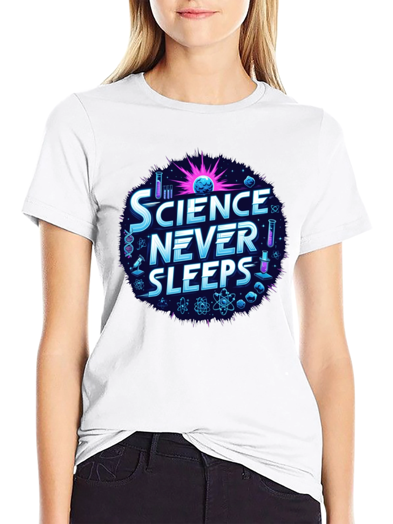 Science Never Sleeps Graphic T-Shirt