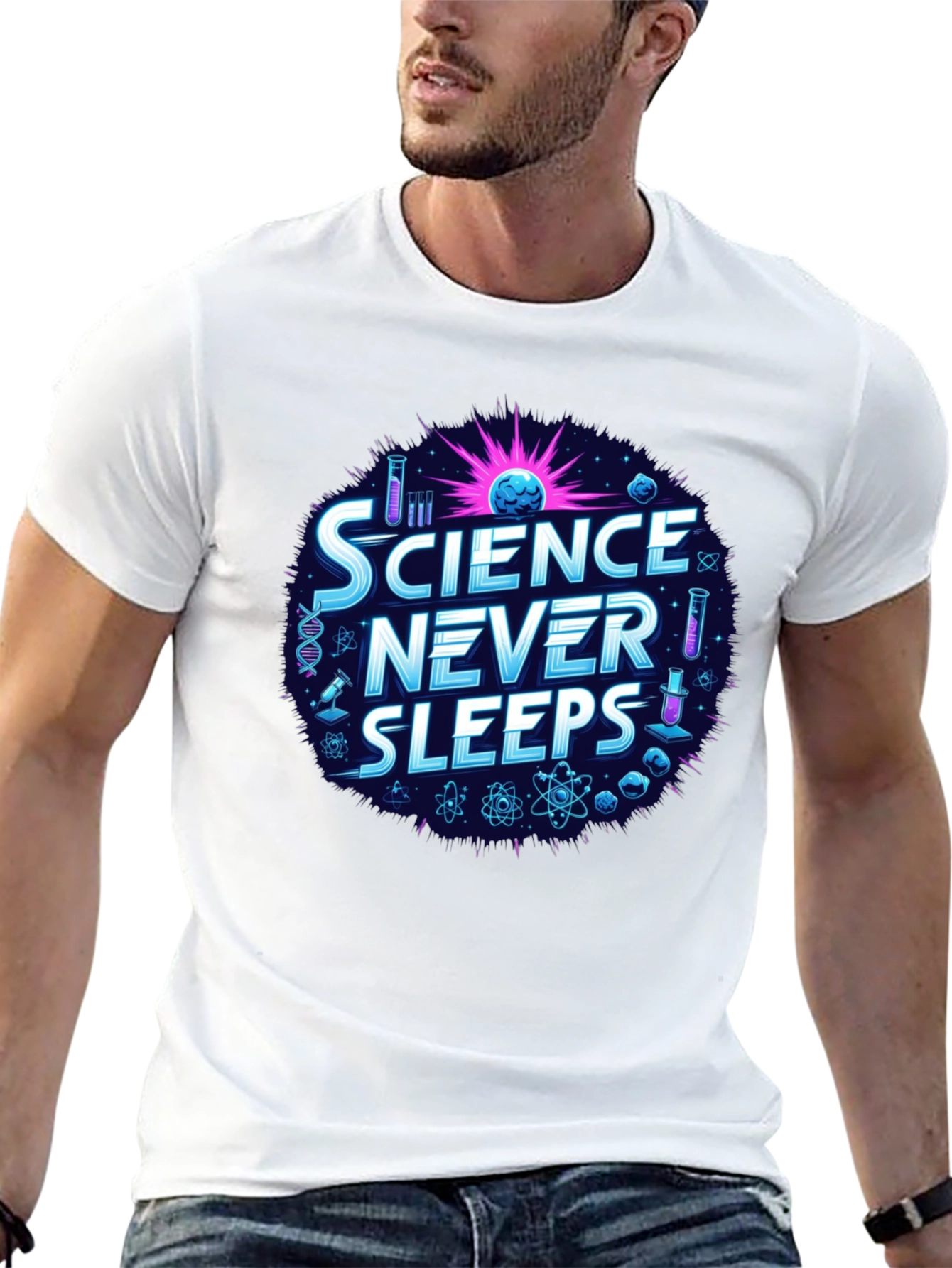Science Never Sleeps Graphic T-Shirt