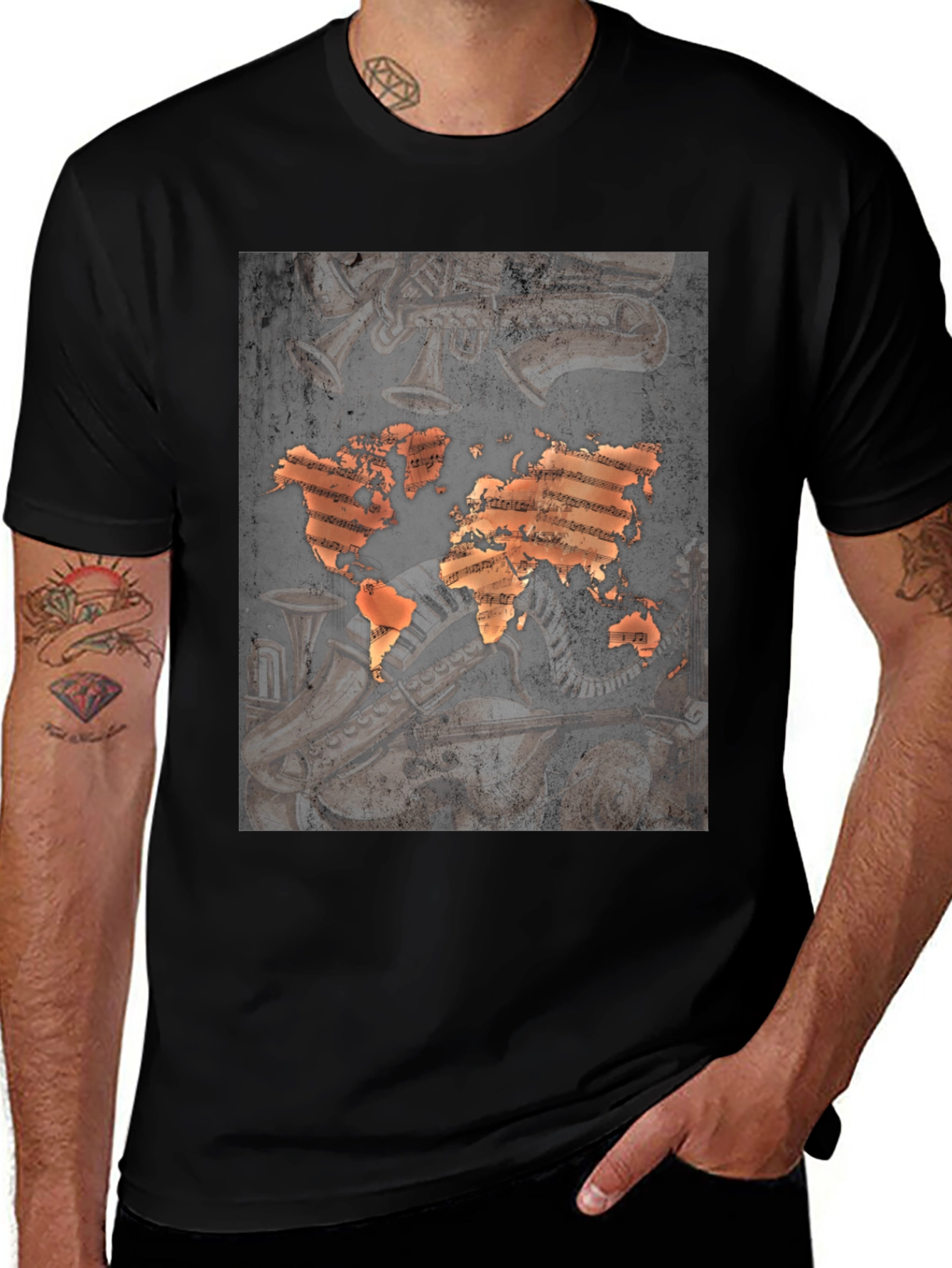 World Music Map Graphic Tee