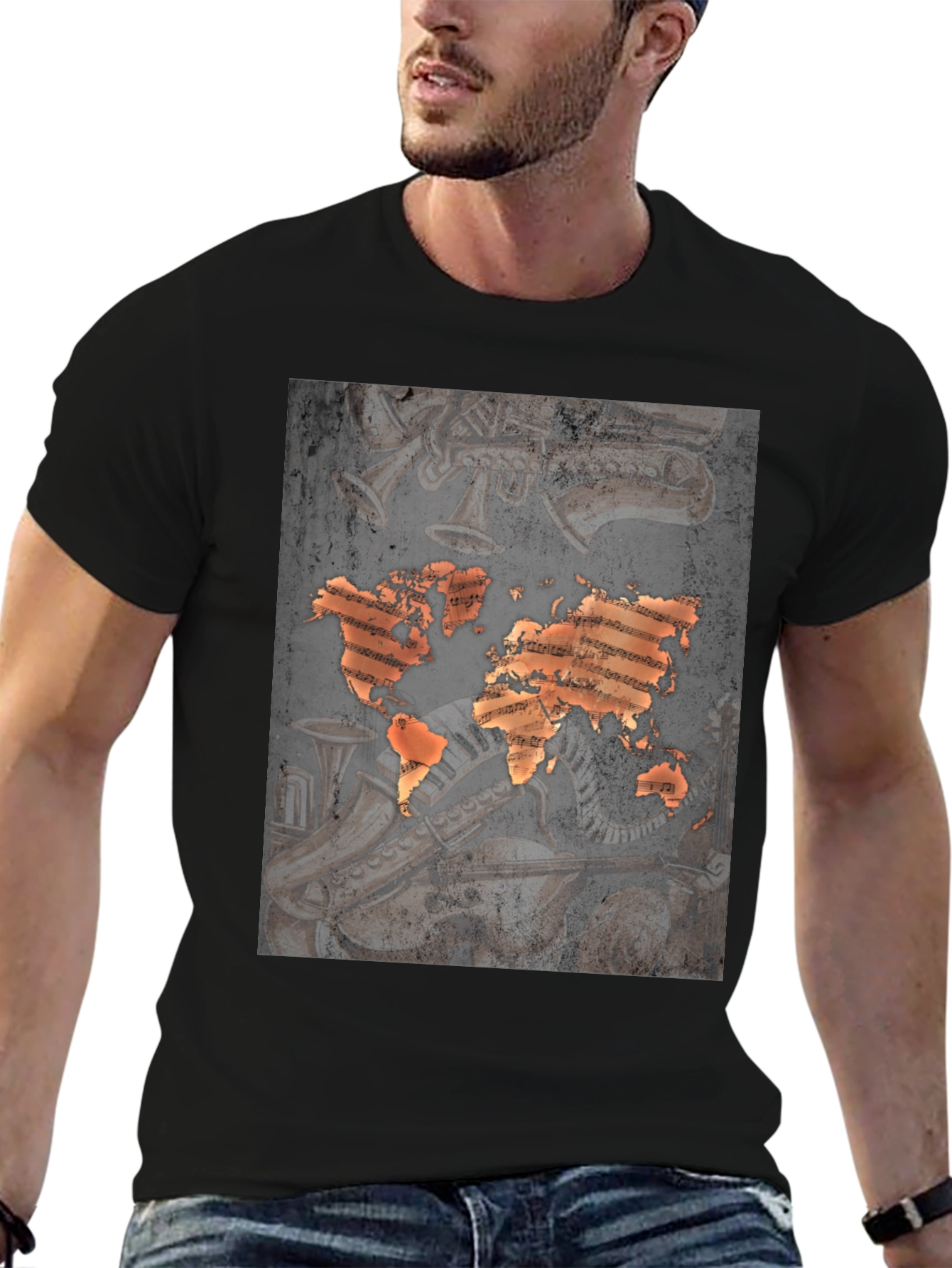 World Music Map Graphic Tee