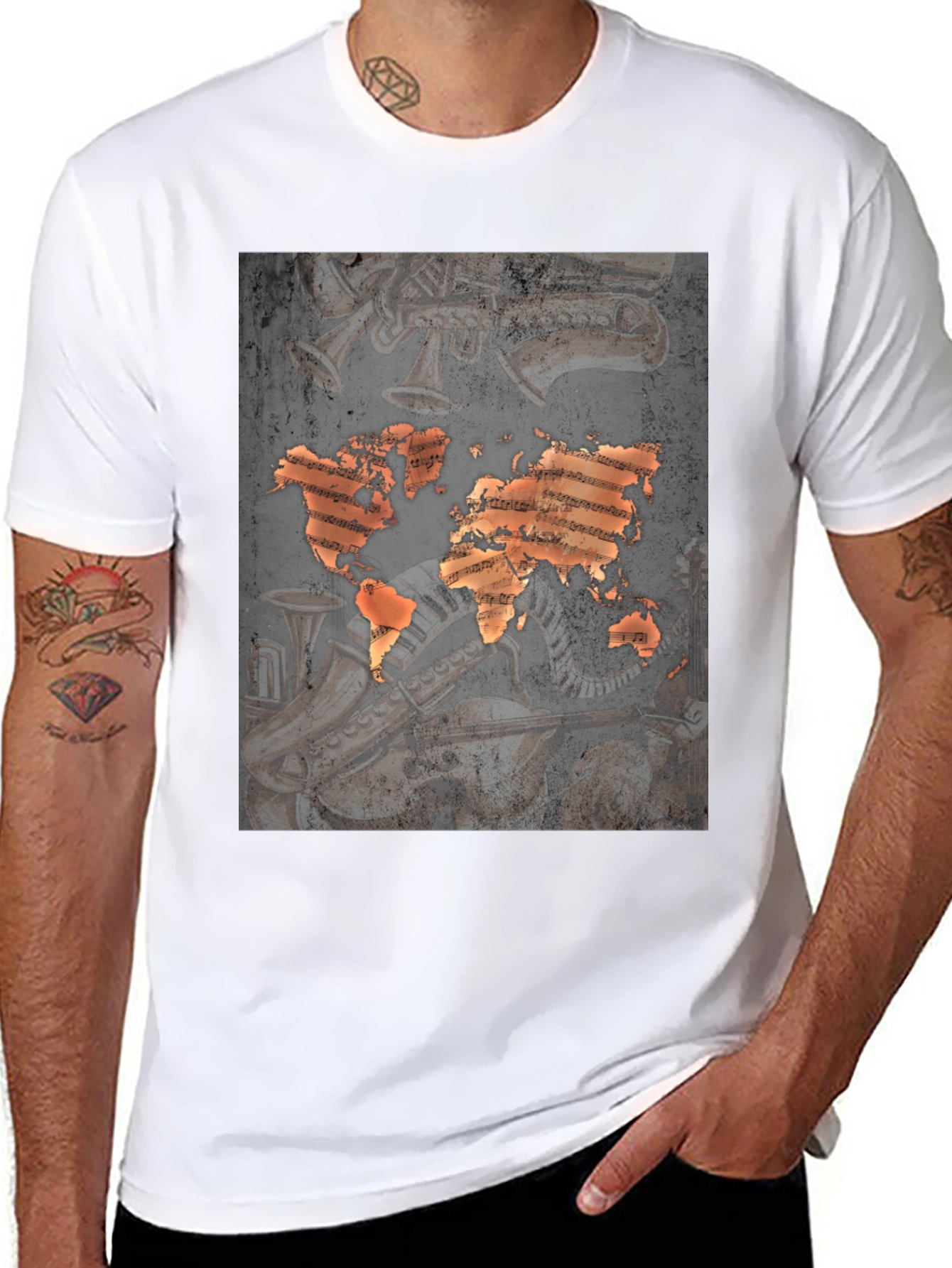 World Music Map Graphic Tee