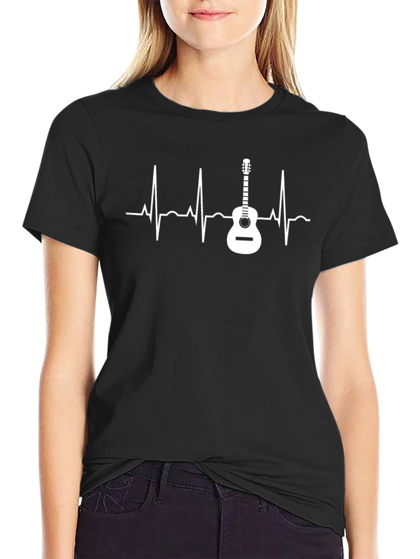 Guitar Heartbeat Graphic T-Shirt - Music Lover Tee