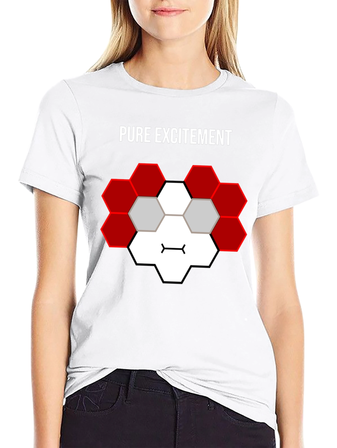 Pure Excitement Graphic Tee - Unique Hexagon Design
