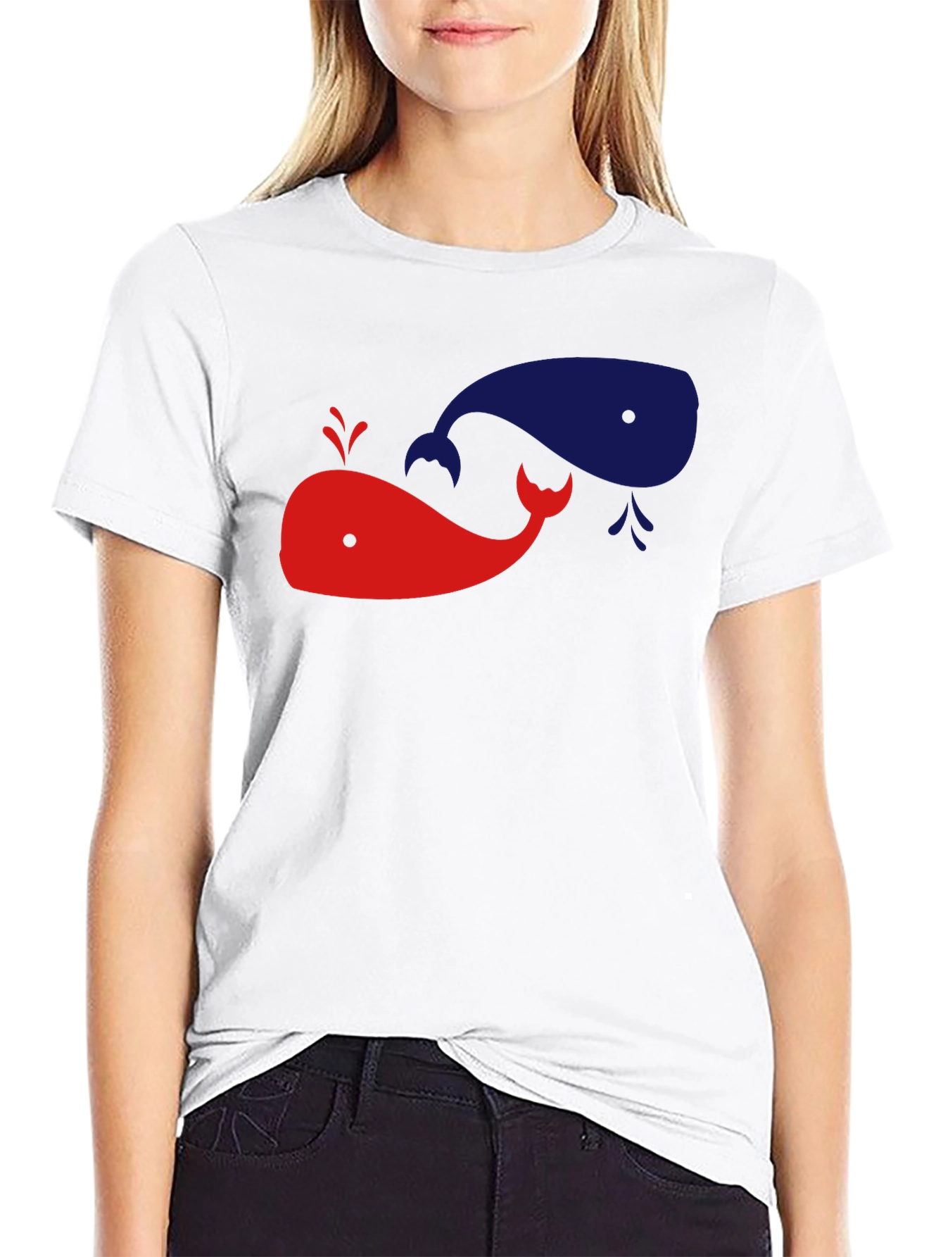 Whimsical Whale Graphic Tee - Black Cotton Shirt