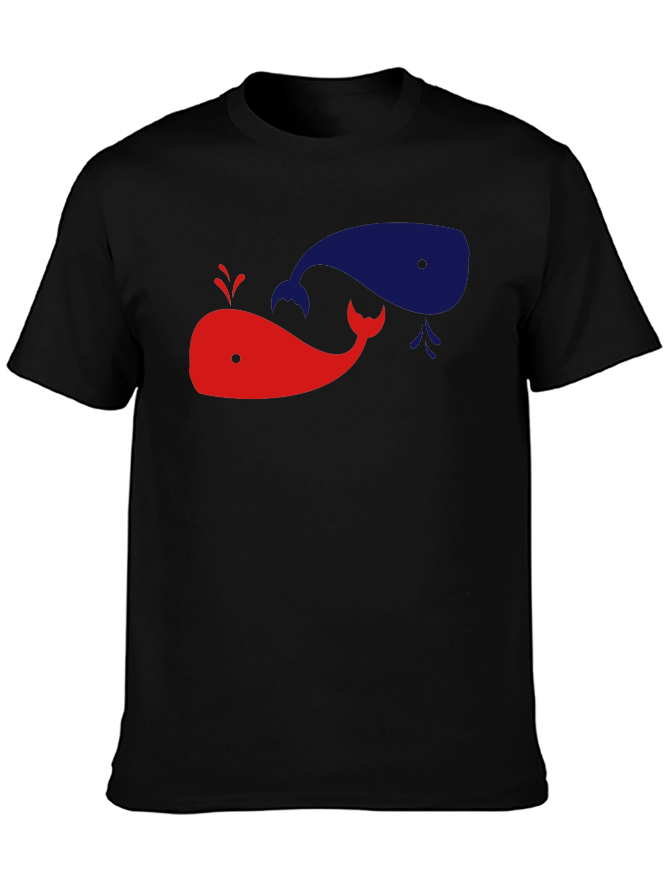Whimsical Whale Graphic Tee - Black Cotton Shirt