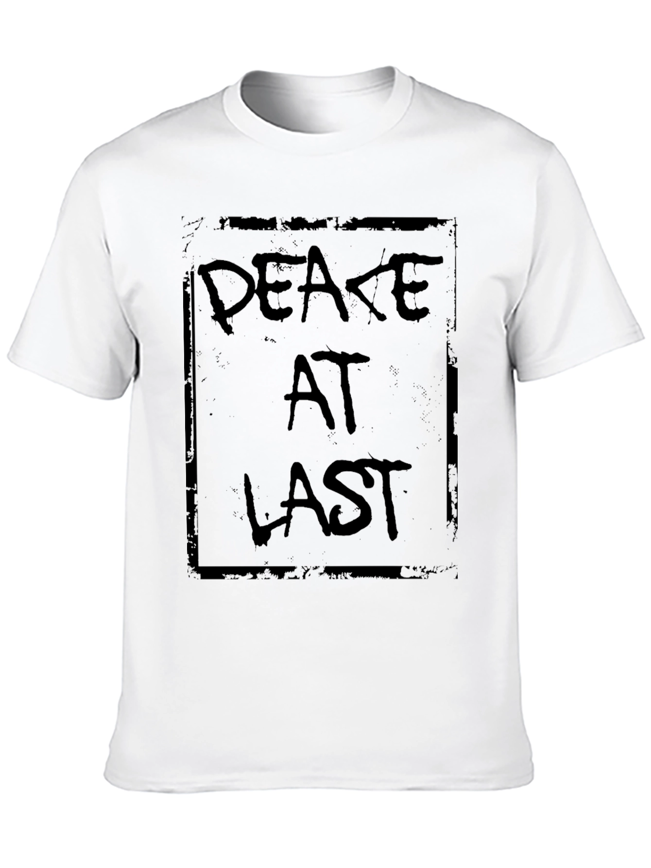 Peace At Last Graphic Tee - Trendy Black T-Shirt
