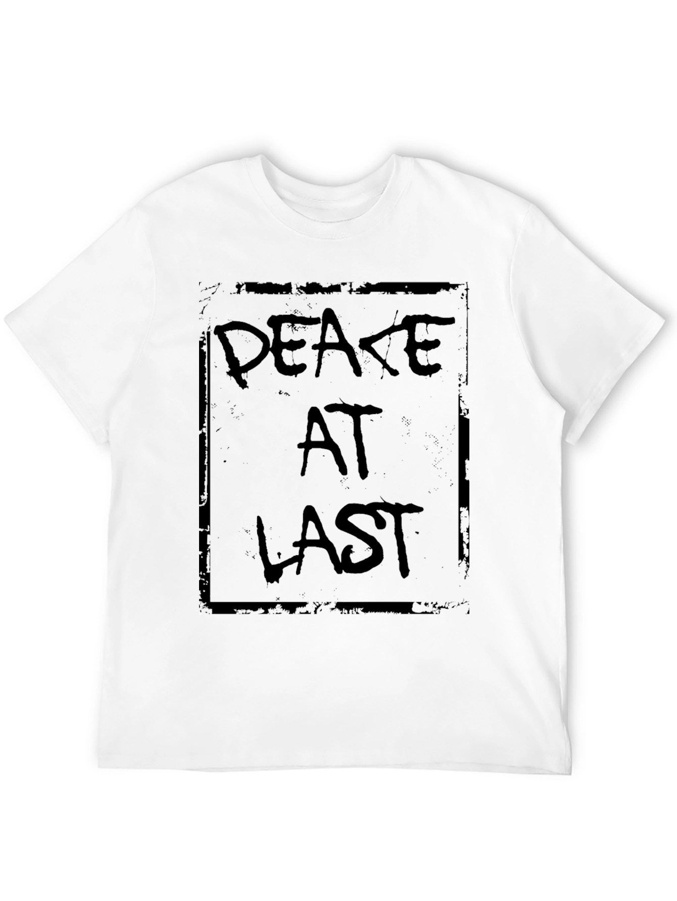 Peace At Last Graphic Tee - Trendy Black T-Shirt