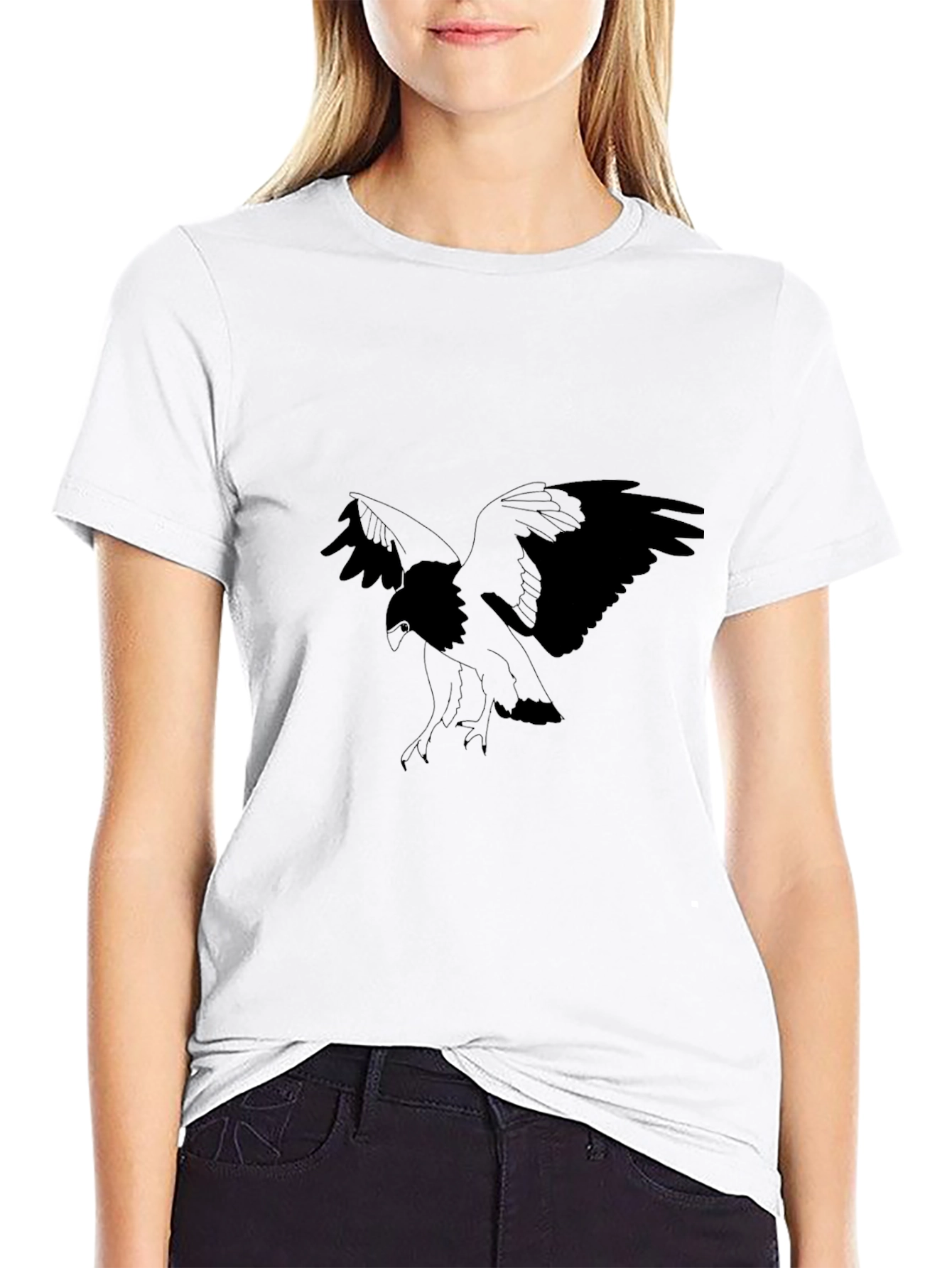 Mens Black Eagle Graphic T-Shirt