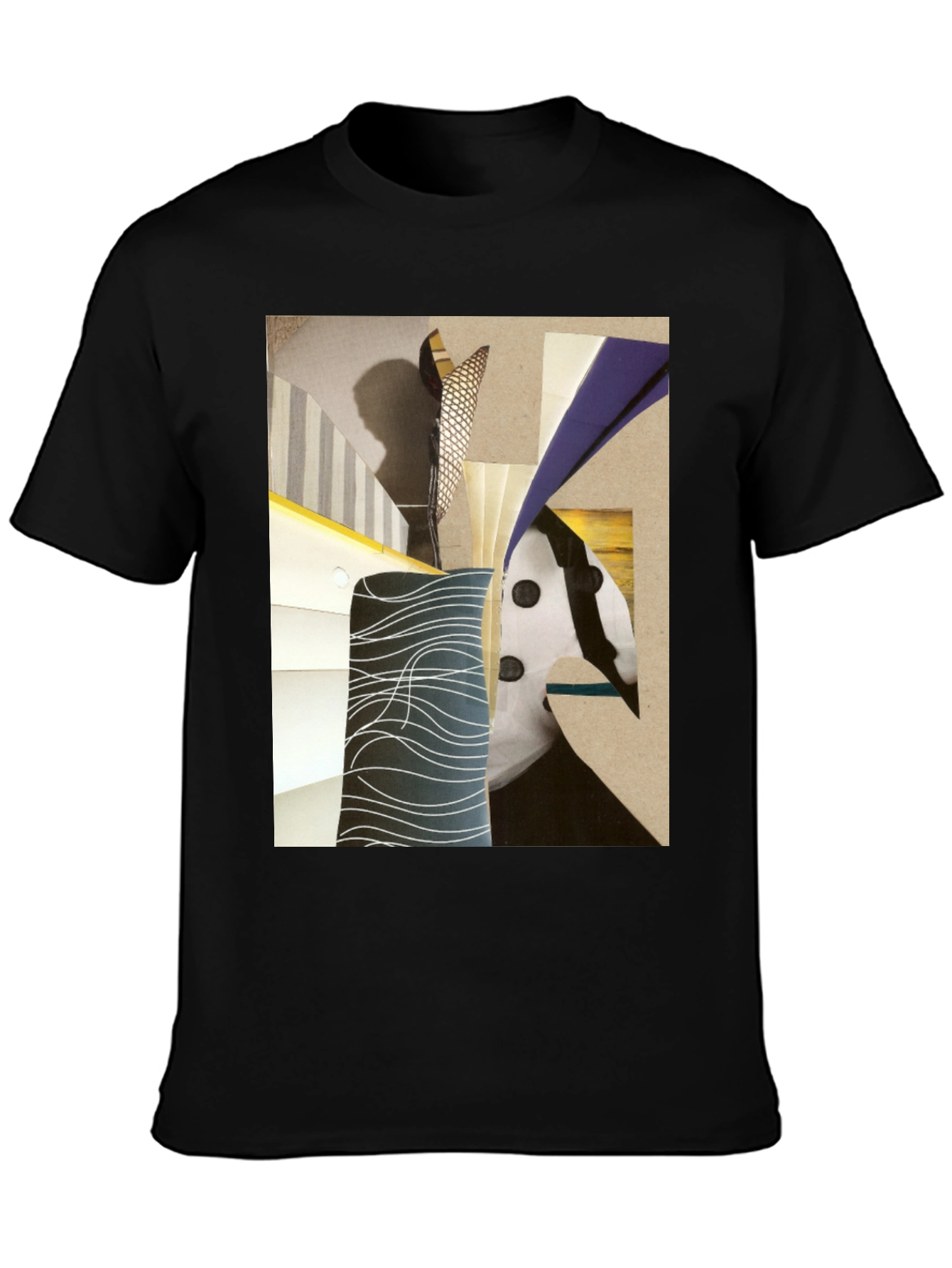 Abstract Art Graphic Tee - Stylish Black T-Shirt