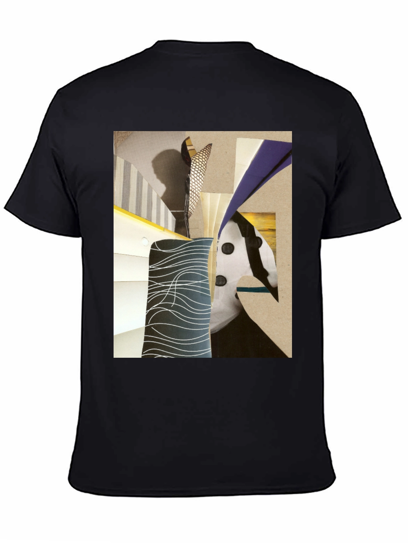 Abstract Art Graphic Tee - Stylish Black T-Shirt