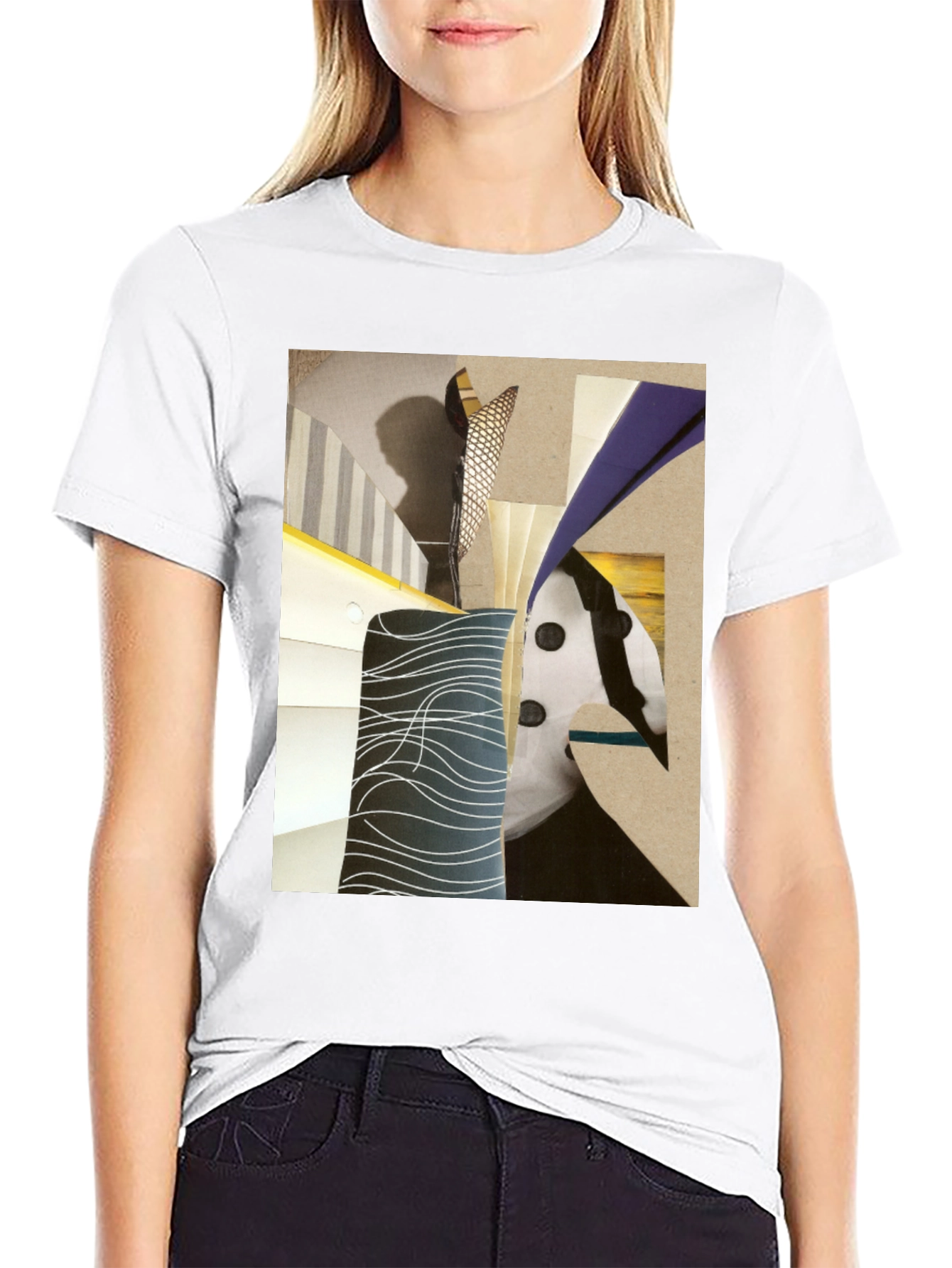 Abstract Art Graphic Tee - Stylish Black T-Shirt