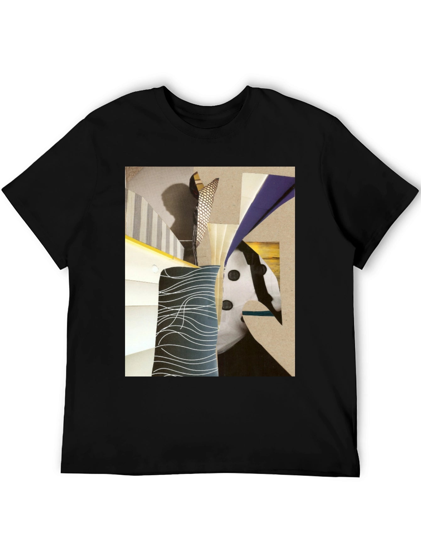 Abstract Art Graphic Tee - Stylish Black T-Shirt