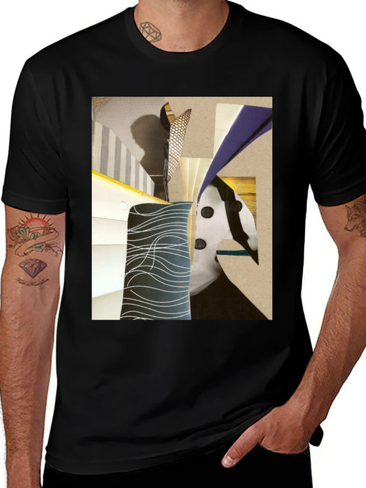 Abstract Art Graphic Tee - Stylish Black T-Shirt