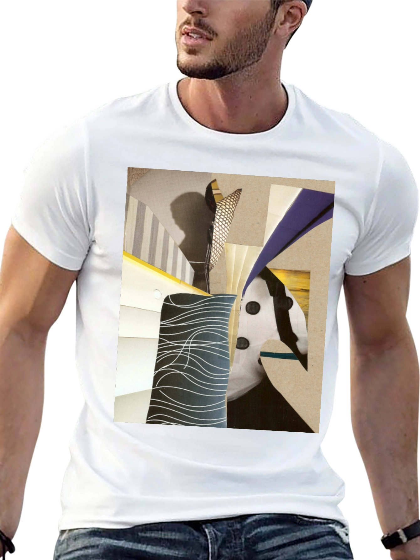 Abstract Art Graphic Tee - Stylish Black T-Shirt
