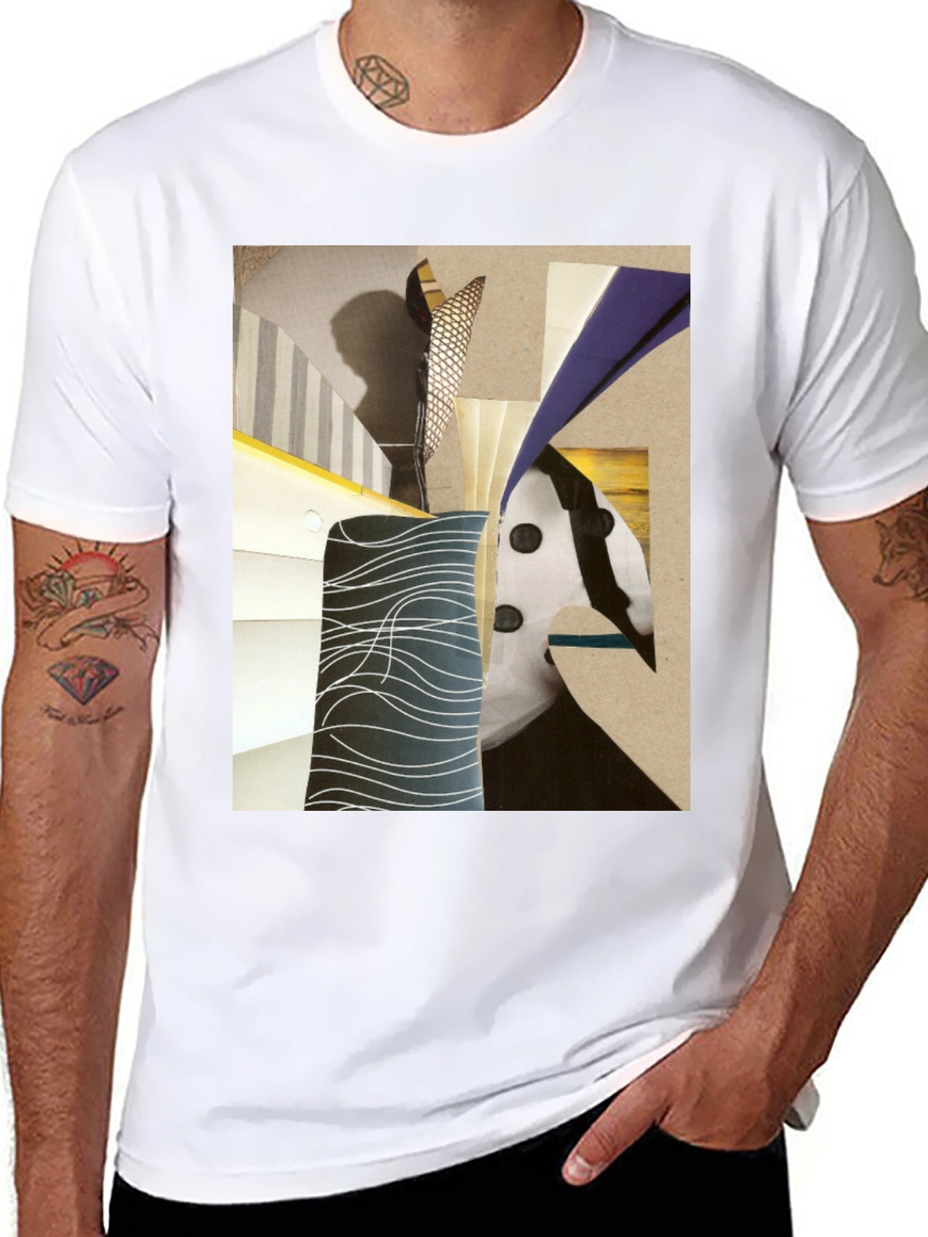 Abstract Art Graphic Tee - Stylish Black T-Shirt