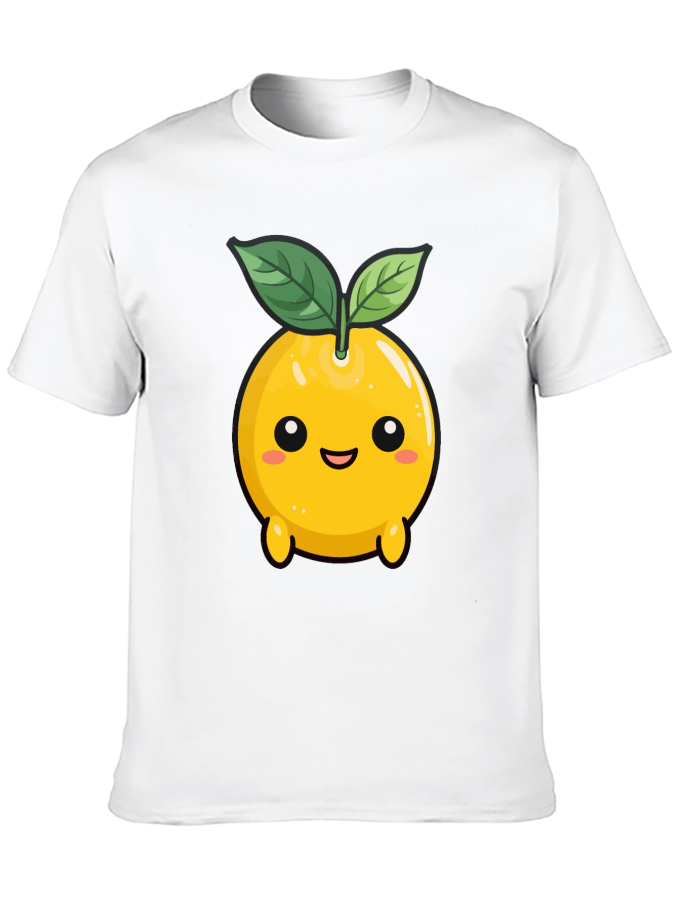 Cute Lemon Character Black T-Shirt