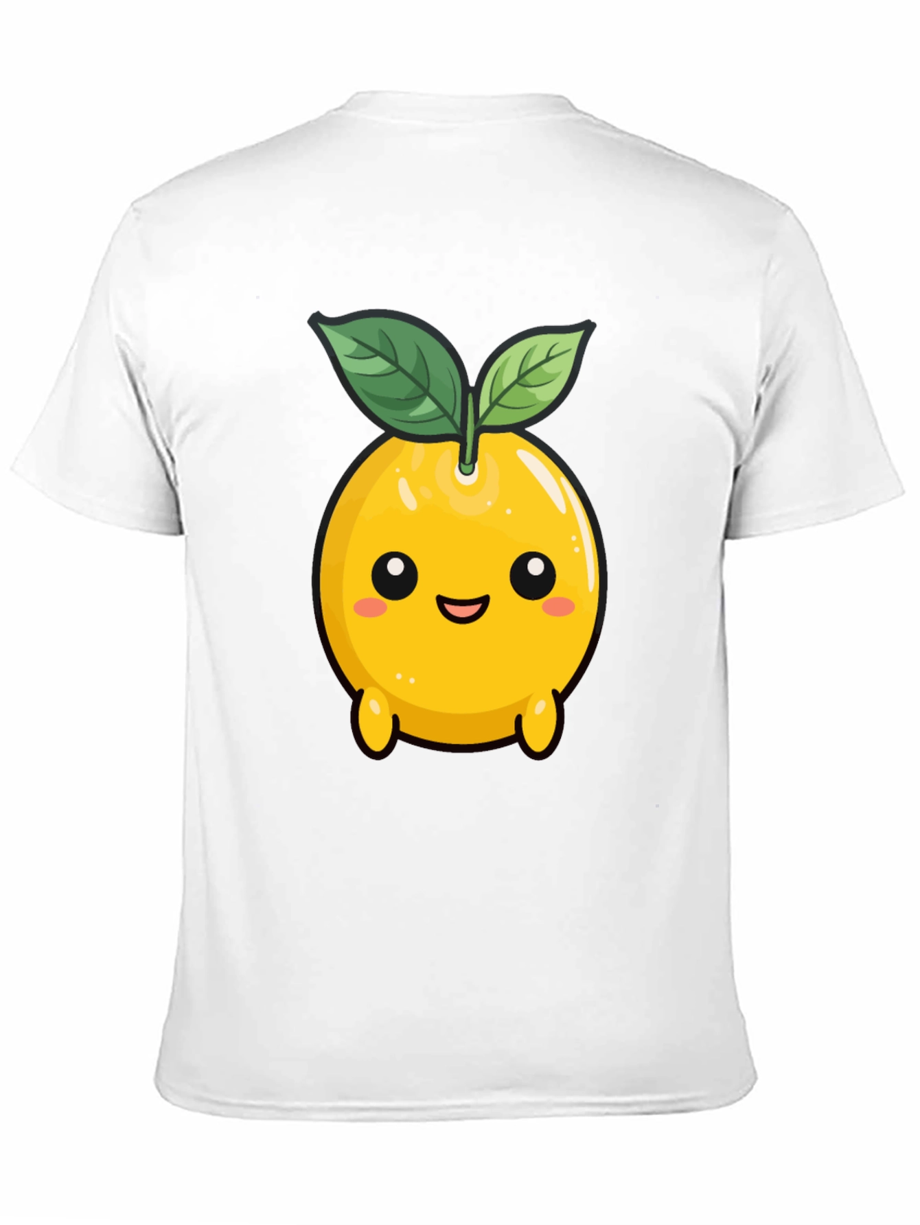 Cute Lemon Character Black T-Shirt