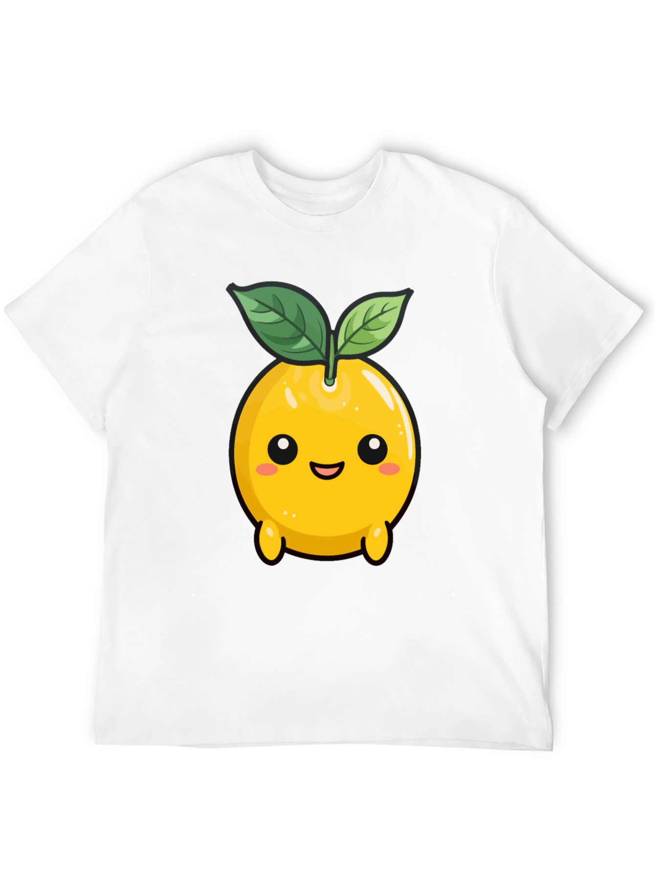 Cute Lemon Character Black T-Shirt