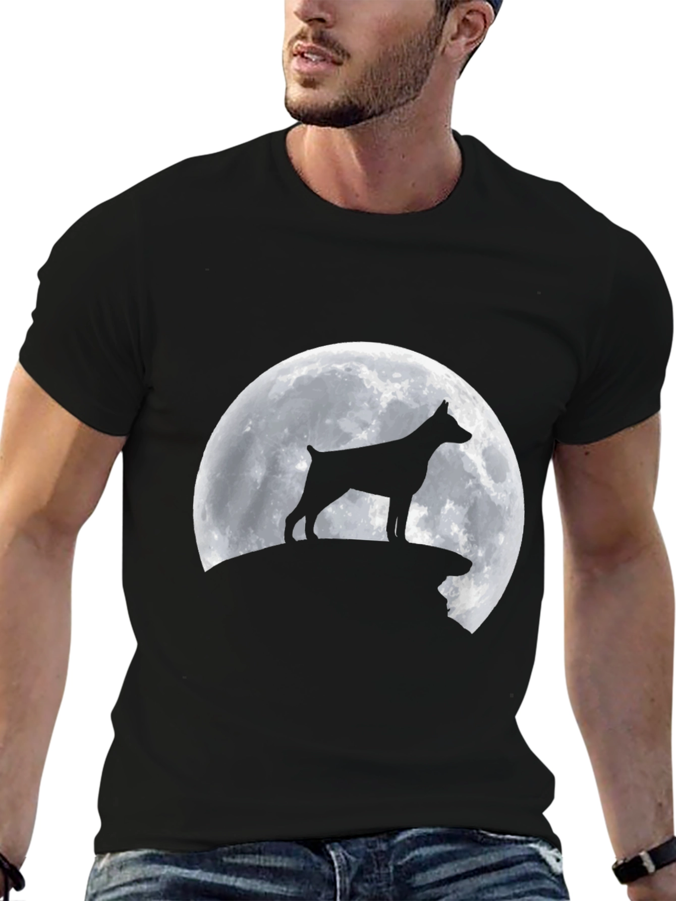 Dog Silhouette Moon T-Shirt