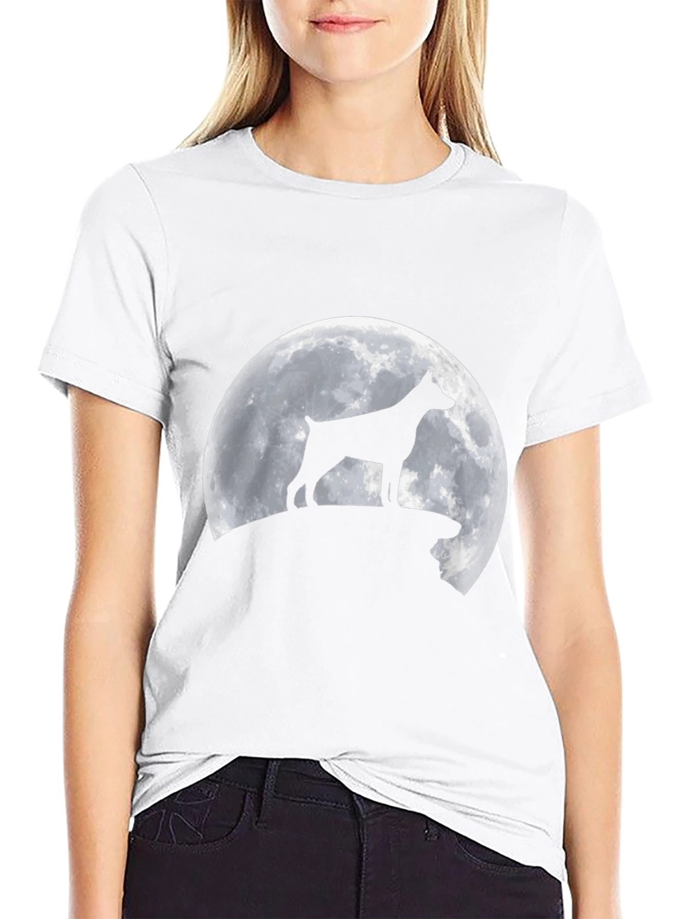 Dog Silhouette Moon T-Shirt