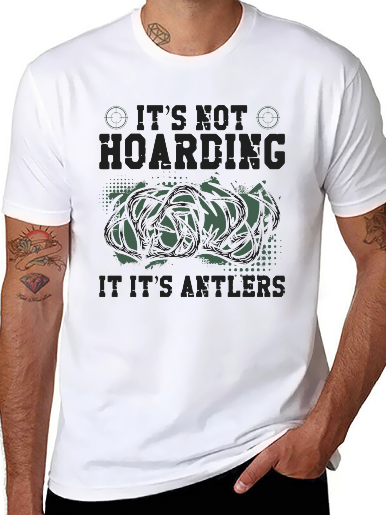 Its Not Hoarding Antlers Funny Hunting Graphic T-Shirt