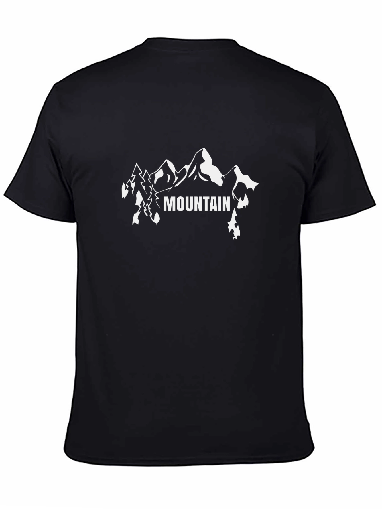 Mountain Graphic Tee - Black Cotton T-Shirt