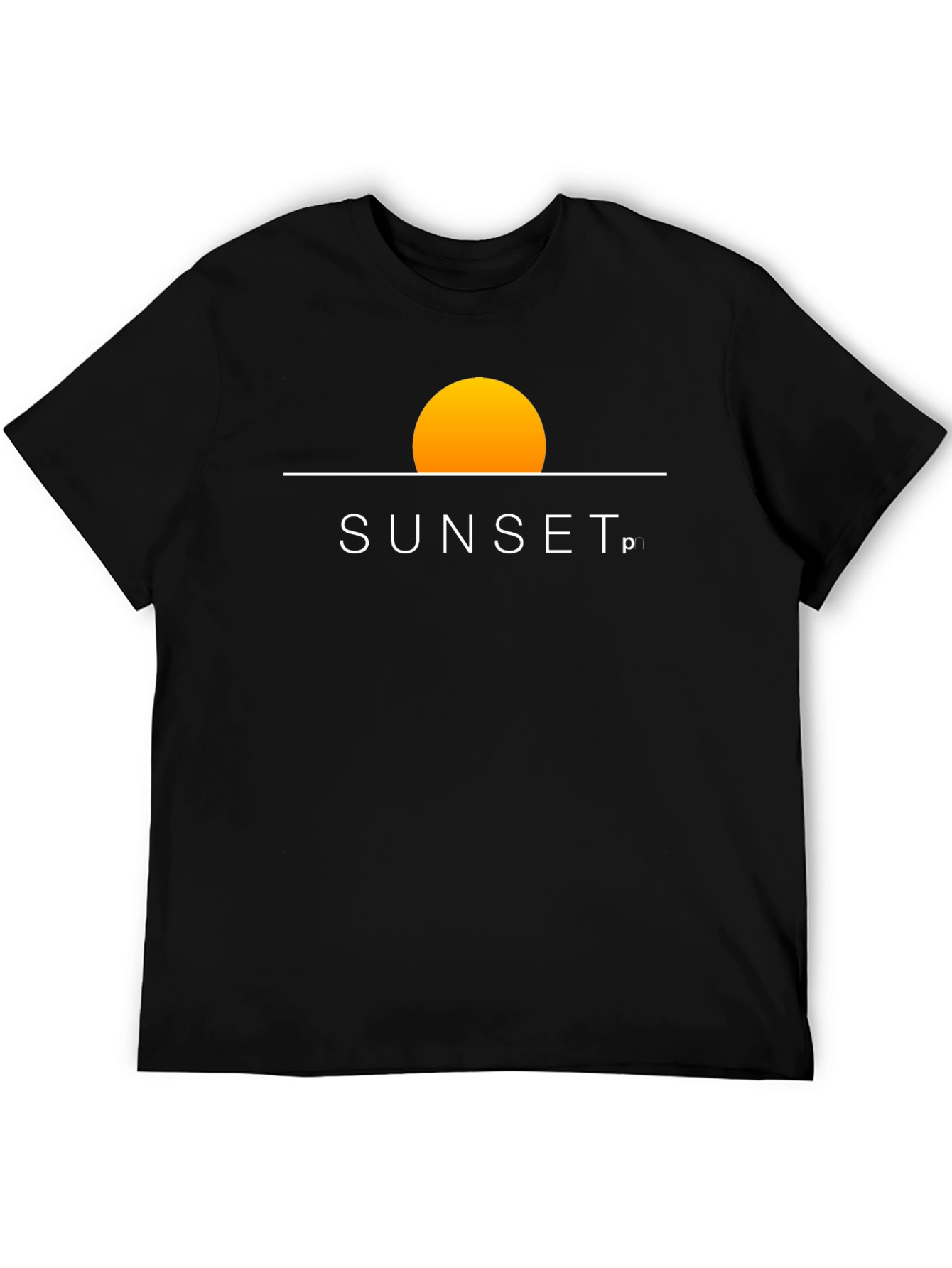 Sunset Graphic Tee - Stylish Black Cotton Blend T-Shirt