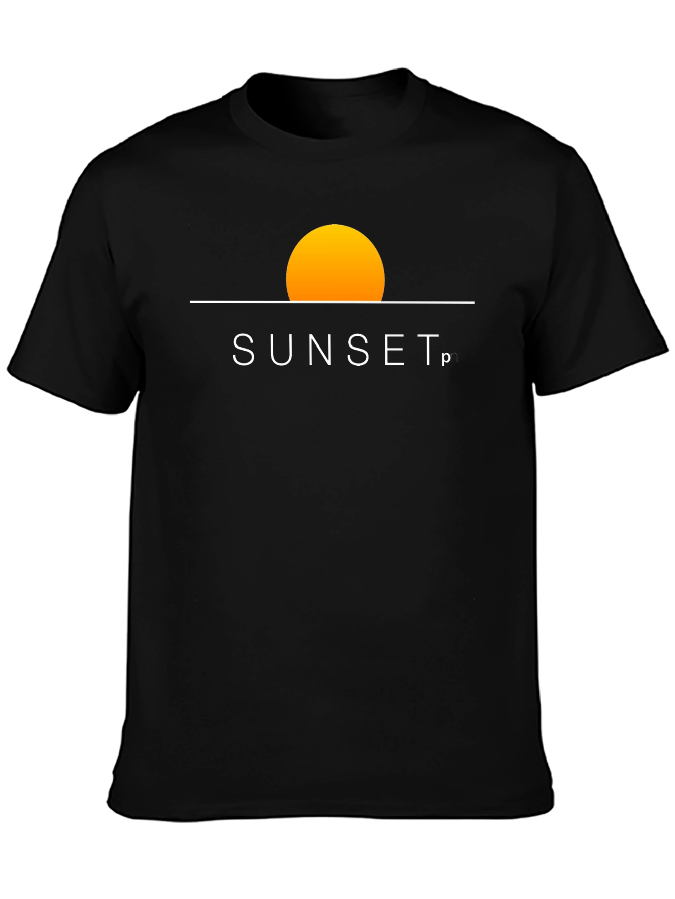 Sunset Graphic Tee - Stylish Black Cotton Blend T-Shirt