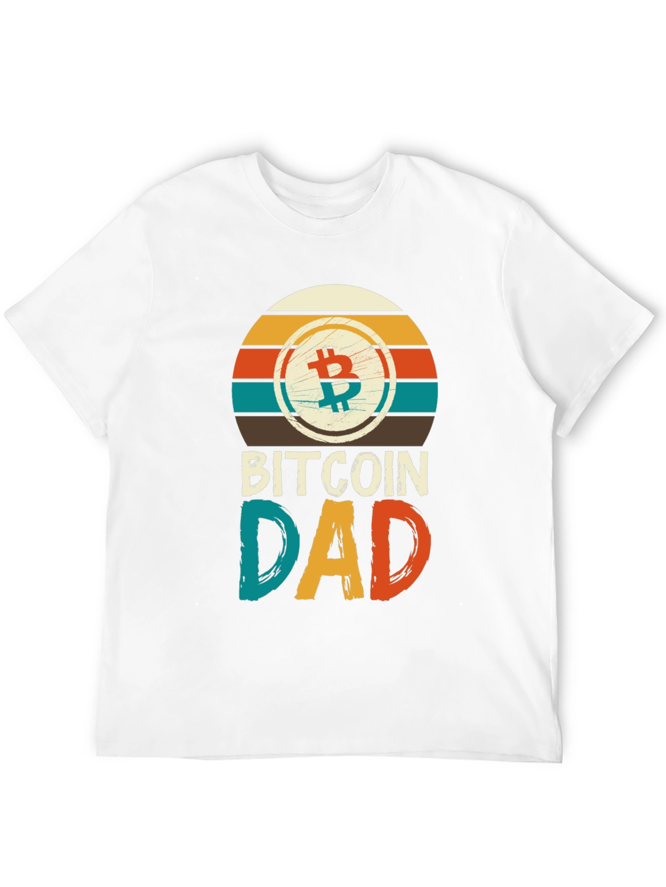 Bitcoin Dad Retro T-Shirt Crypto Father Gift Tee