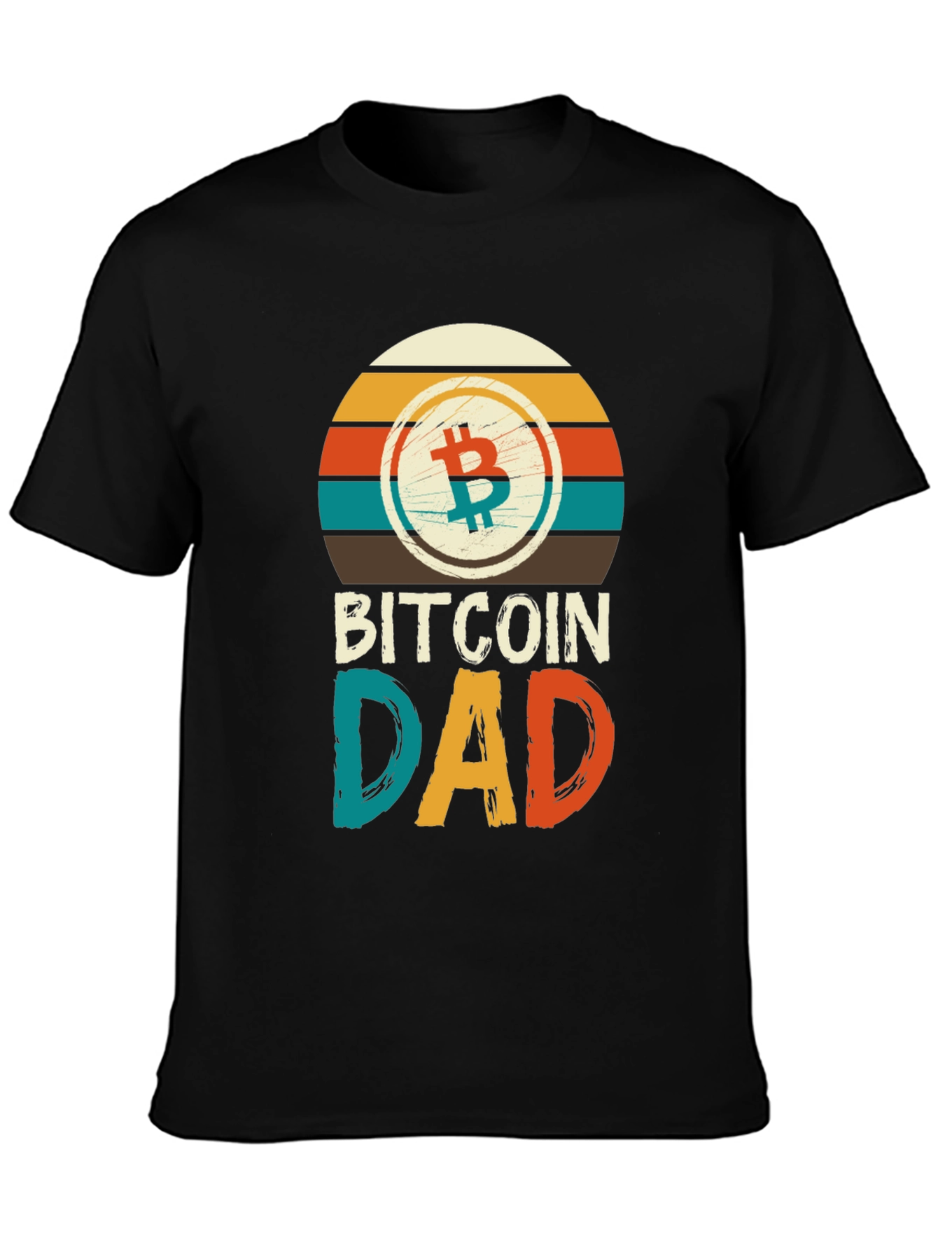 Bitcoin Dad Retro T-Shirt Crypto Father Gift Tee