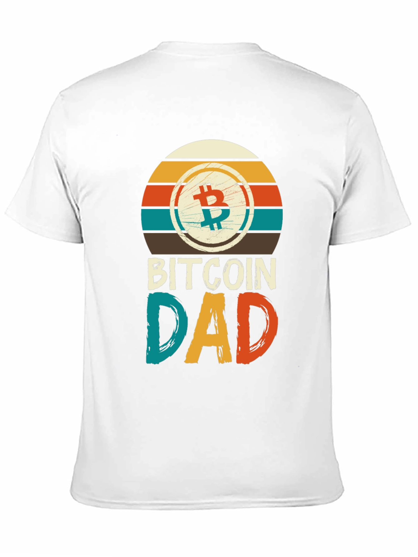 Bitcoin Dad Retro T-Shirt Crypto Father Gift Tee
