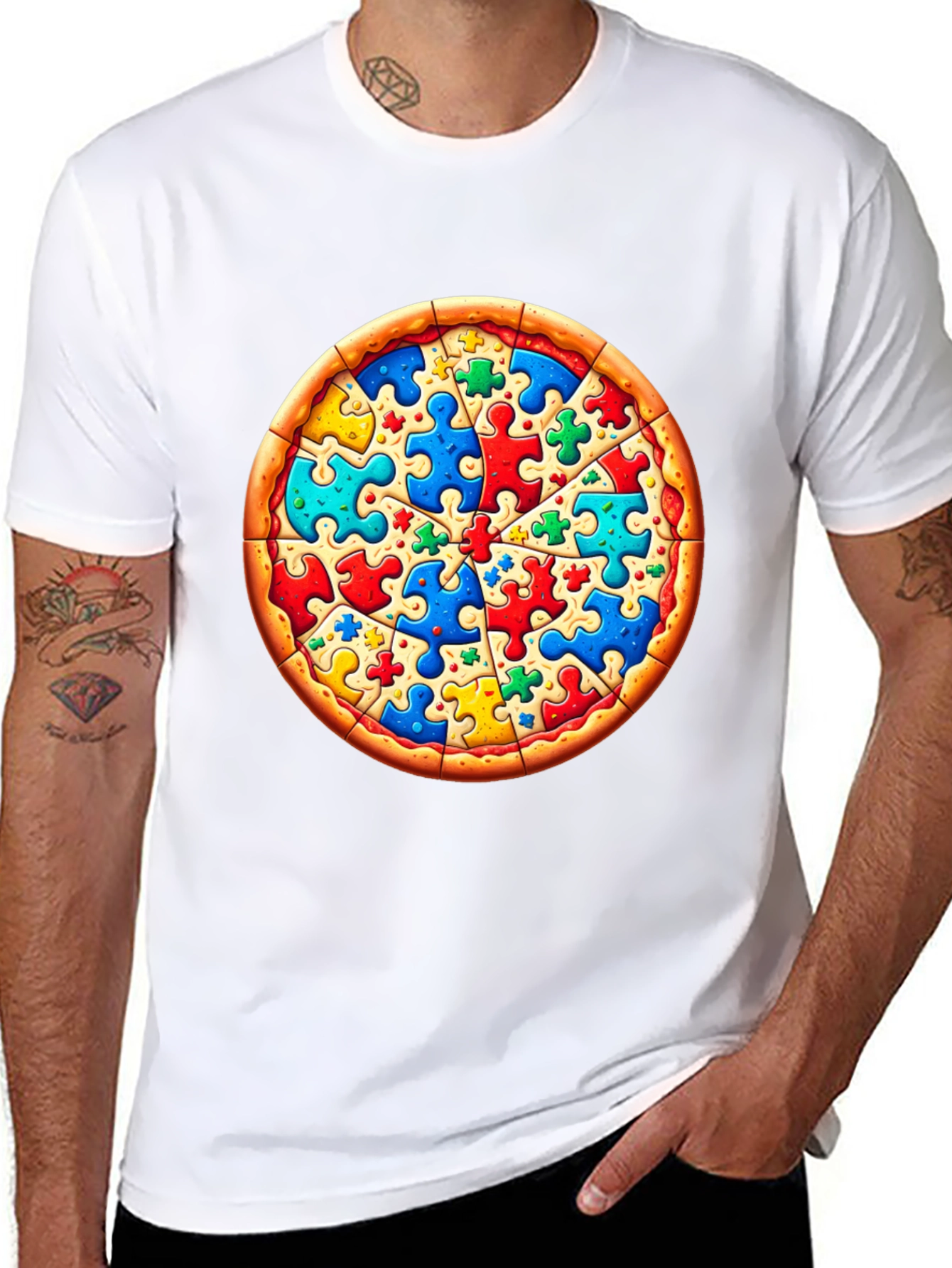 Puzzle Pizza T-Shirt - Autism Awareness Tee
