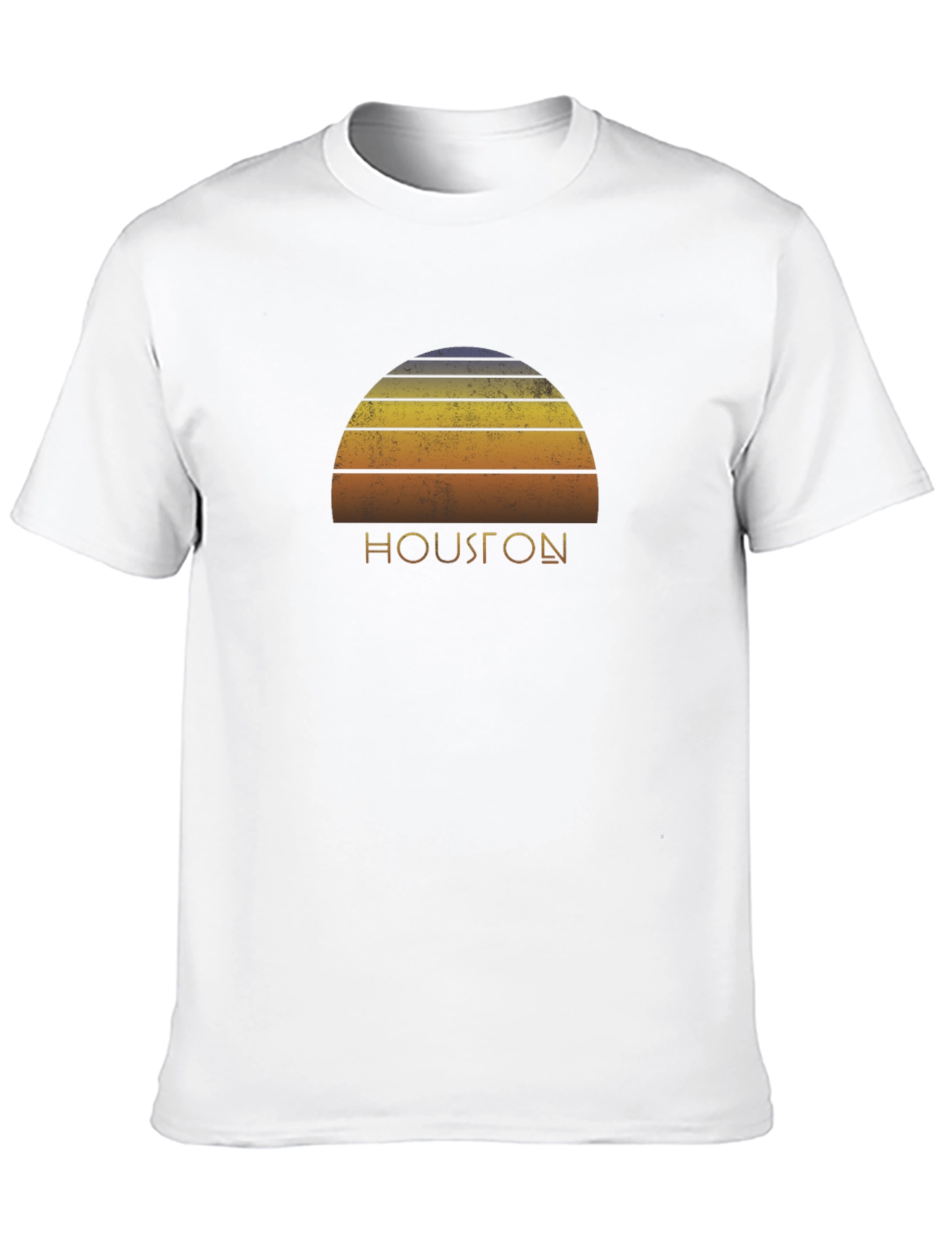 Retro Houston Sunset Graphic T-Shirt - Black