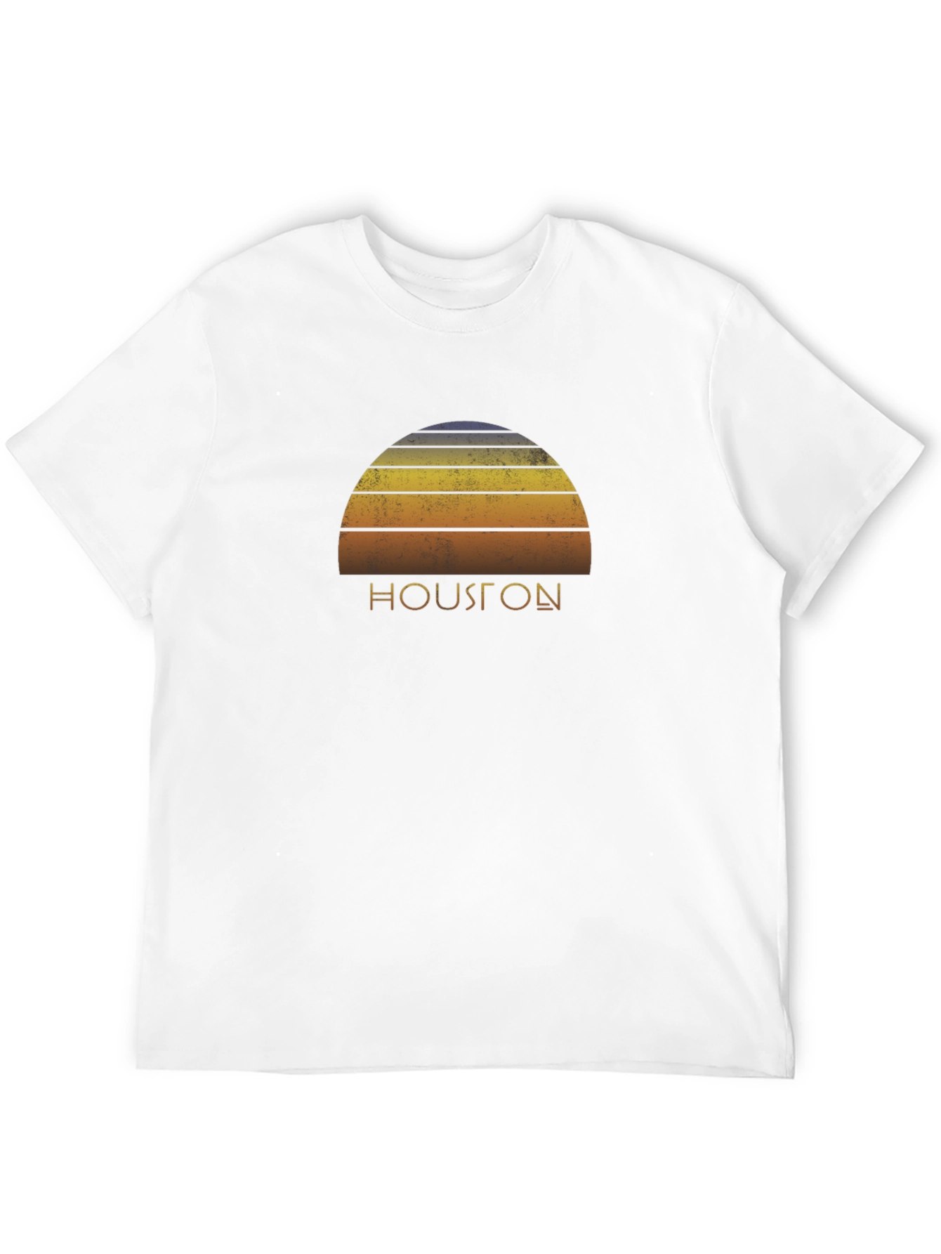 Retro Houston Sunset Graphic T-Shirt - Black