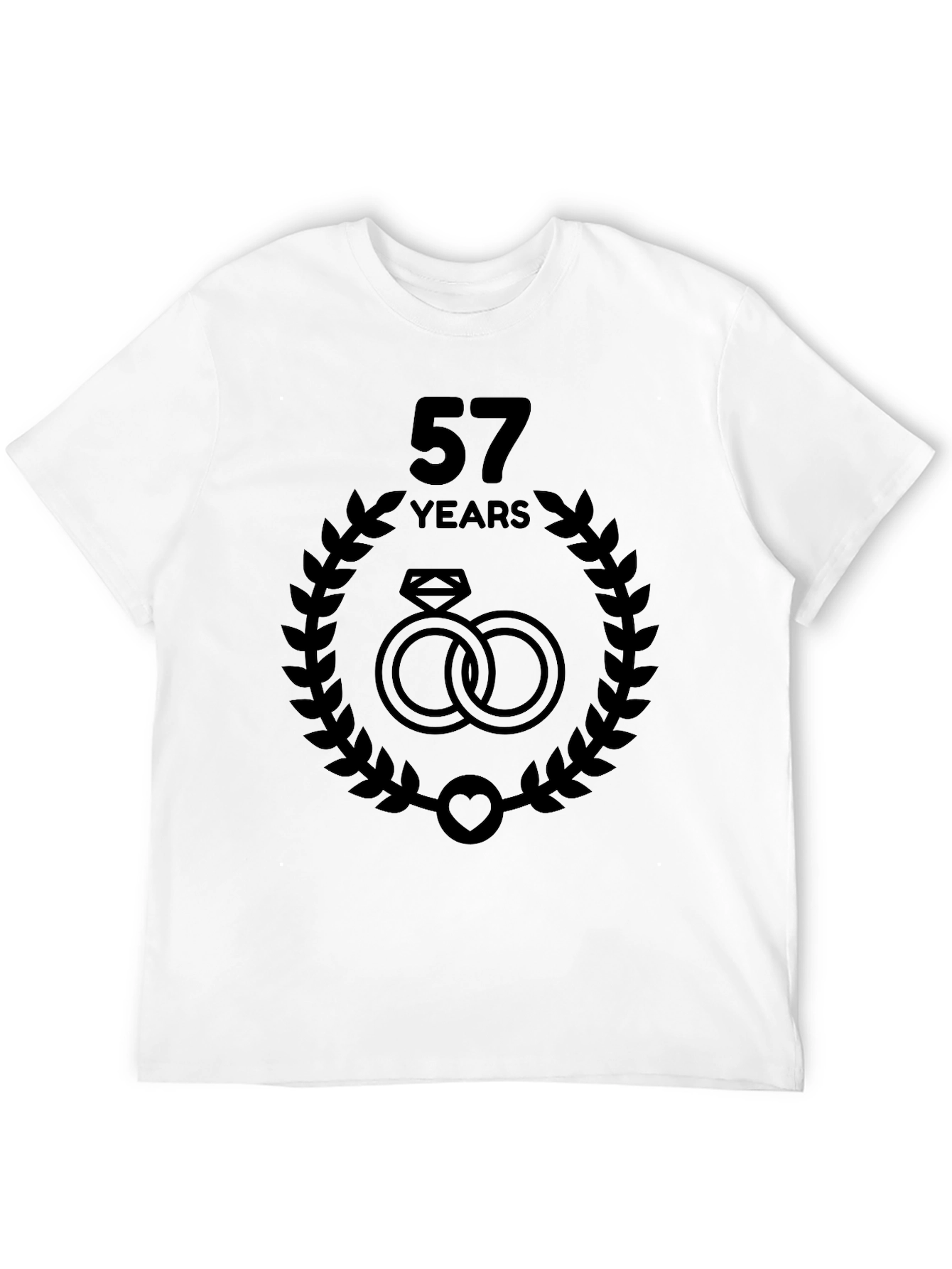 57th Anniversary T-Shirt - Love Rings Graphic Tee
