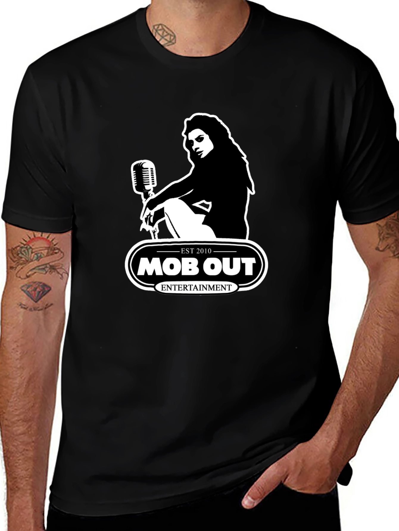 MOB OUT Entertainment Black Graphic T-Shirt