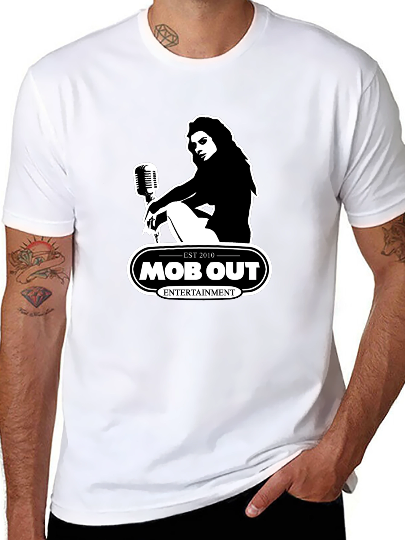 MOB OUT Entertainment Black Graphic T-Shirt