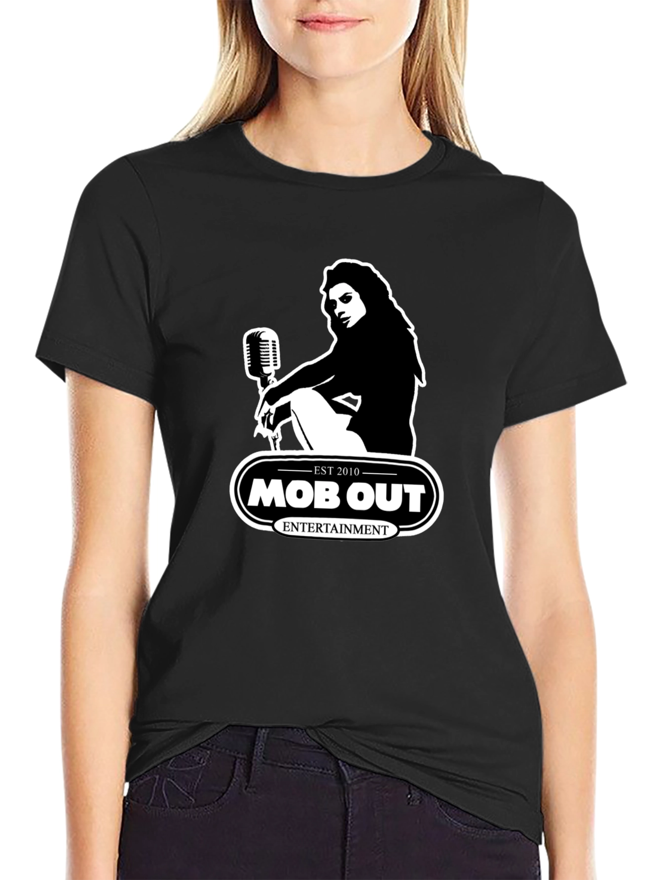 MOB OUT Entertainment Black Graphic T-Shirt