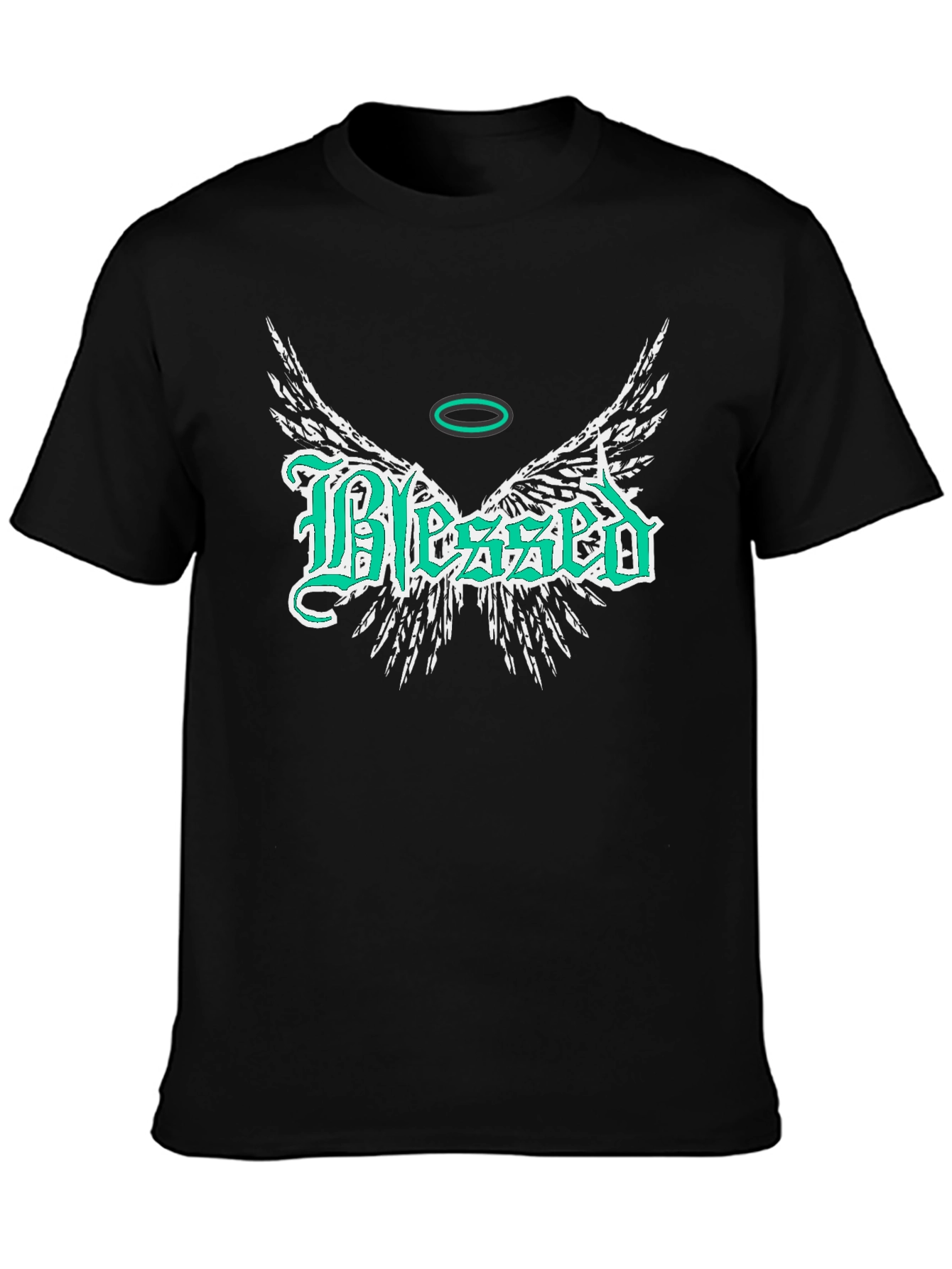 Blessed Wings Graphic Black T-Shirt