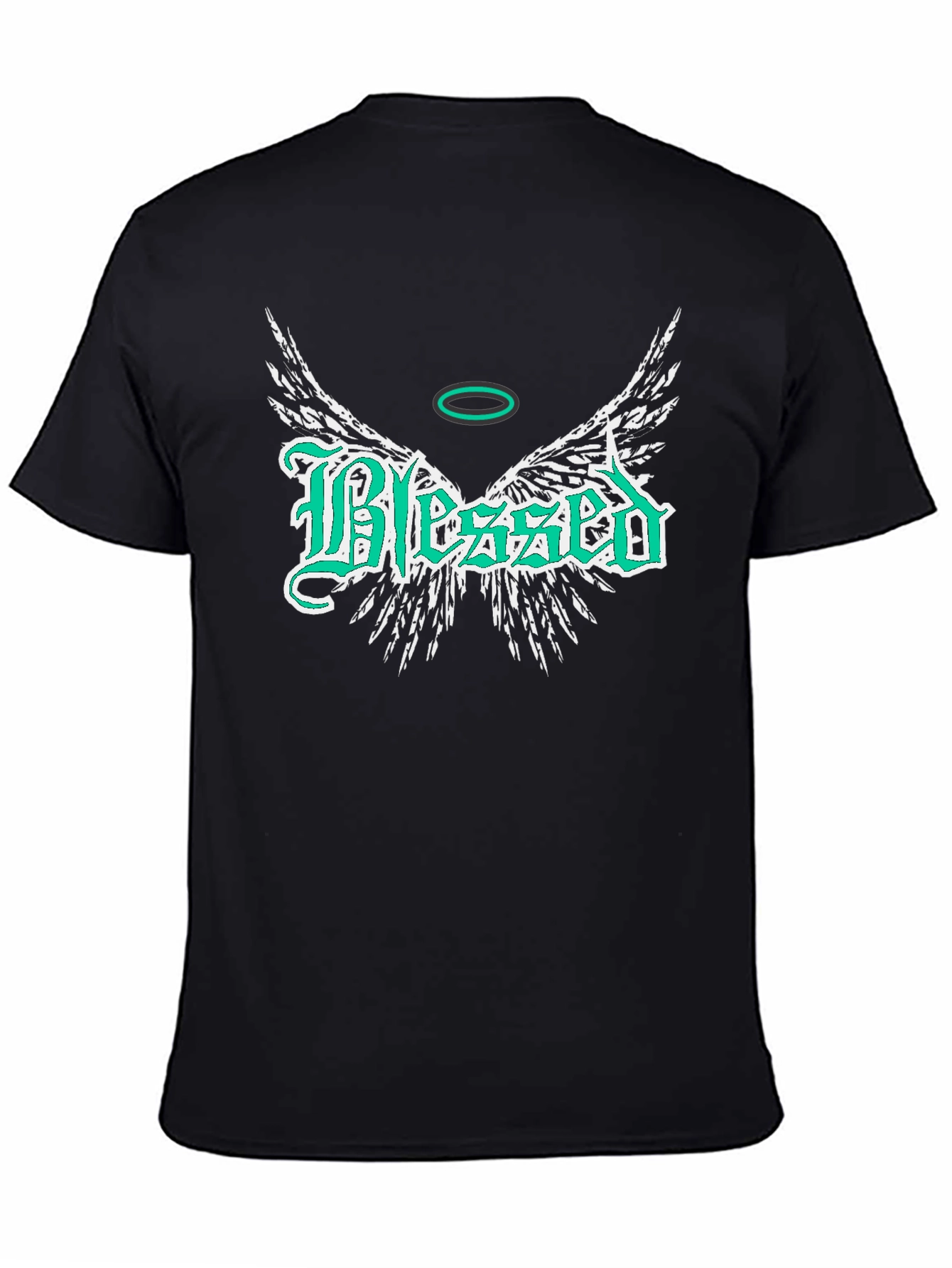 Blessed Wings Graphic Black T-Shirt