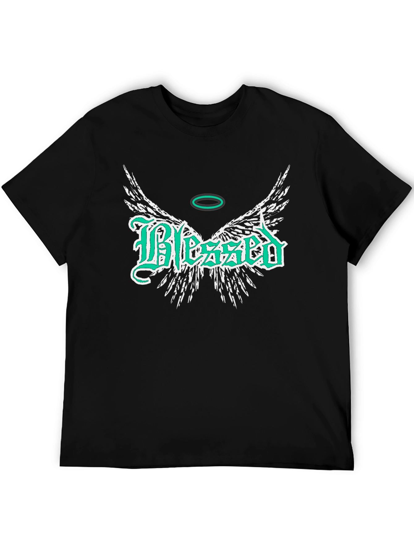 Blessed Wings Graphic Black T-Shirt