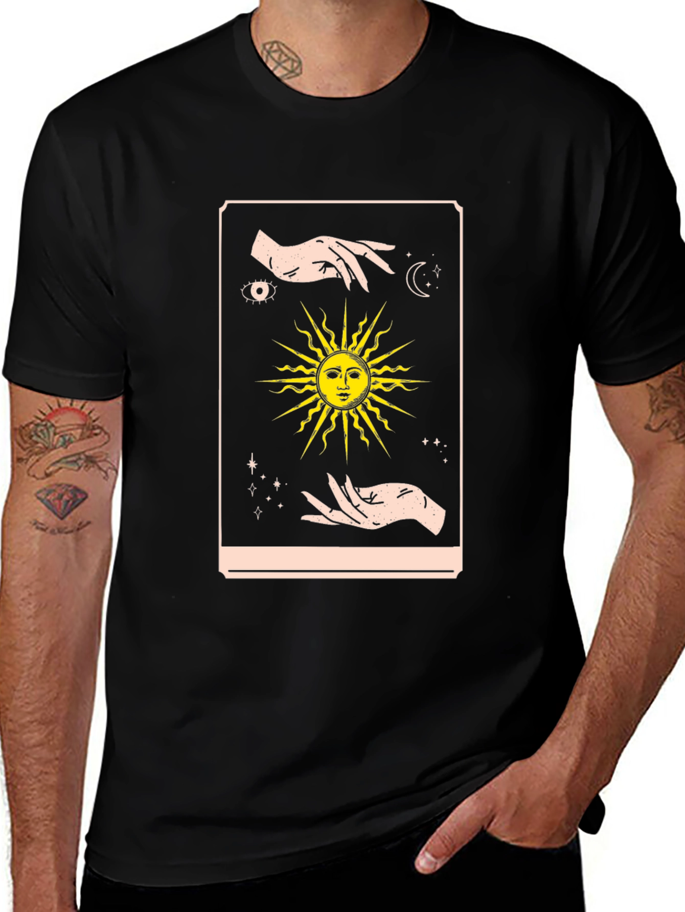 Mystic Sun Tarot Graphic Tee - Black