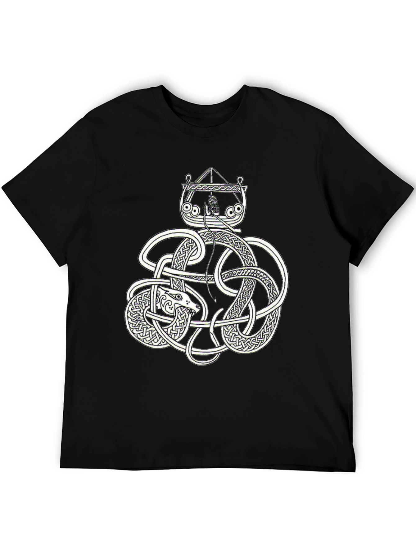 Celtic Knot Serpent Viking Ship Graphic Tee