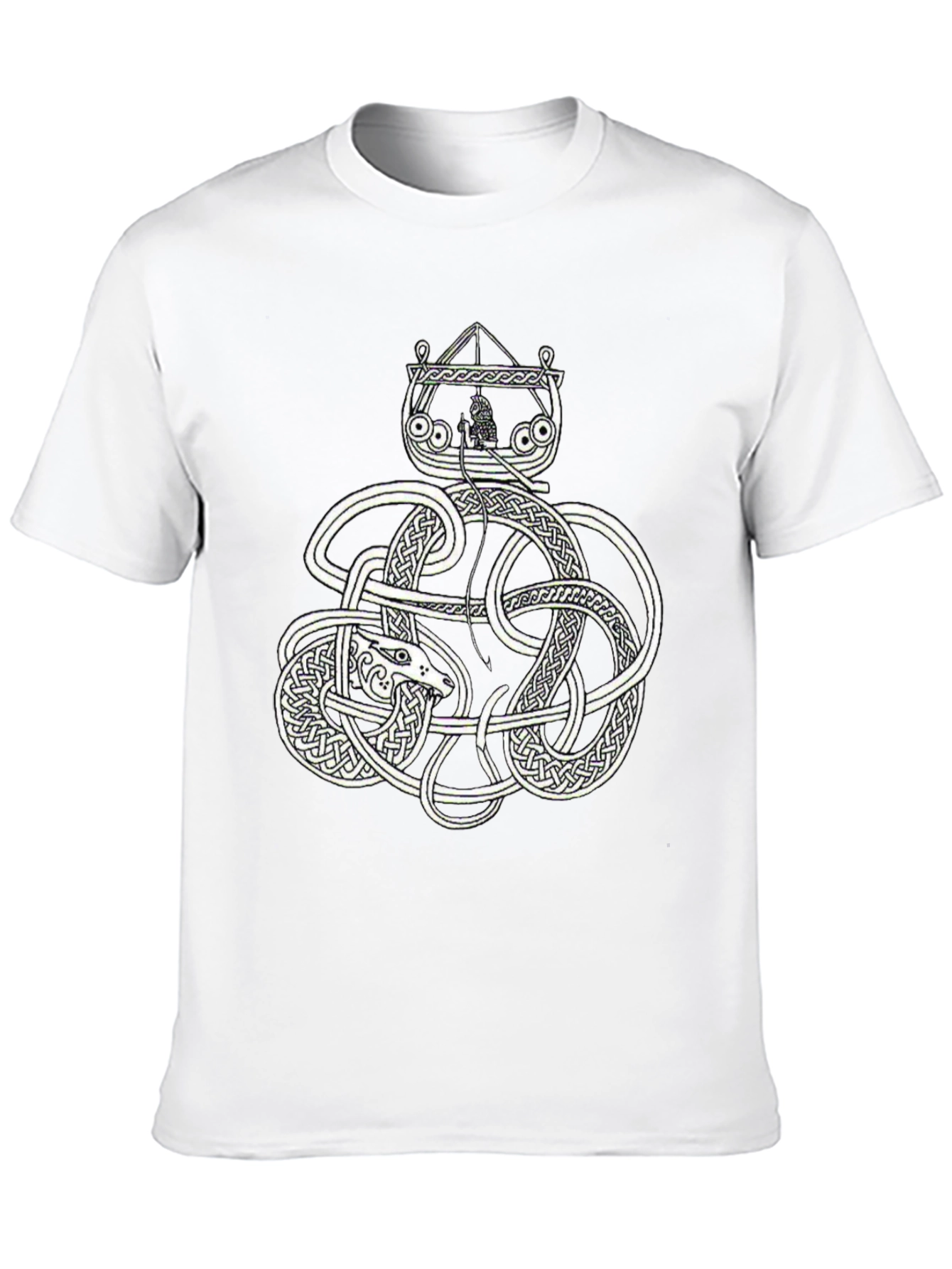 Celtic Knot Serpent Viking Ship Graphic Tee