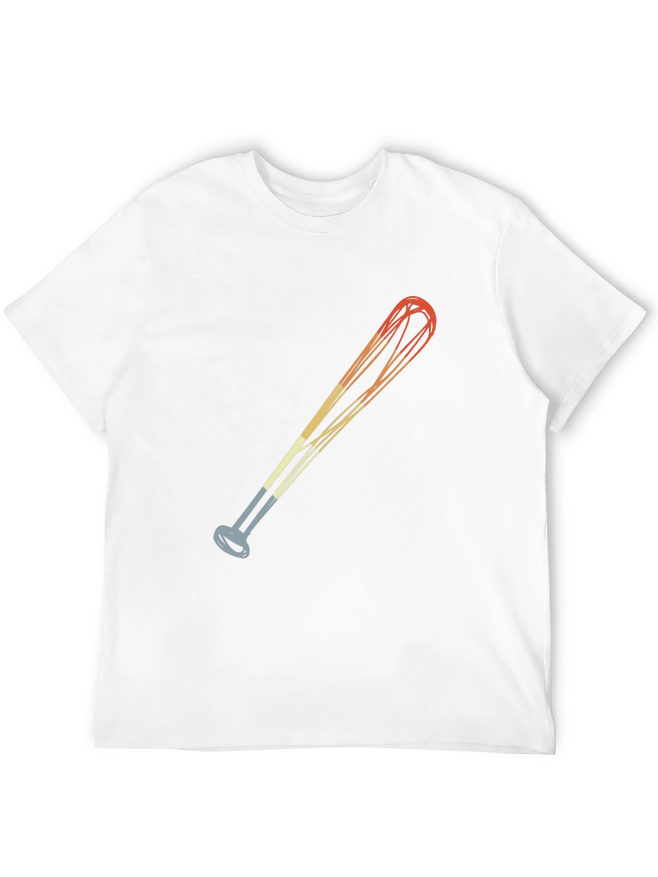 Retro Baseball Bat Graphic Tee - Black Cotton Blend