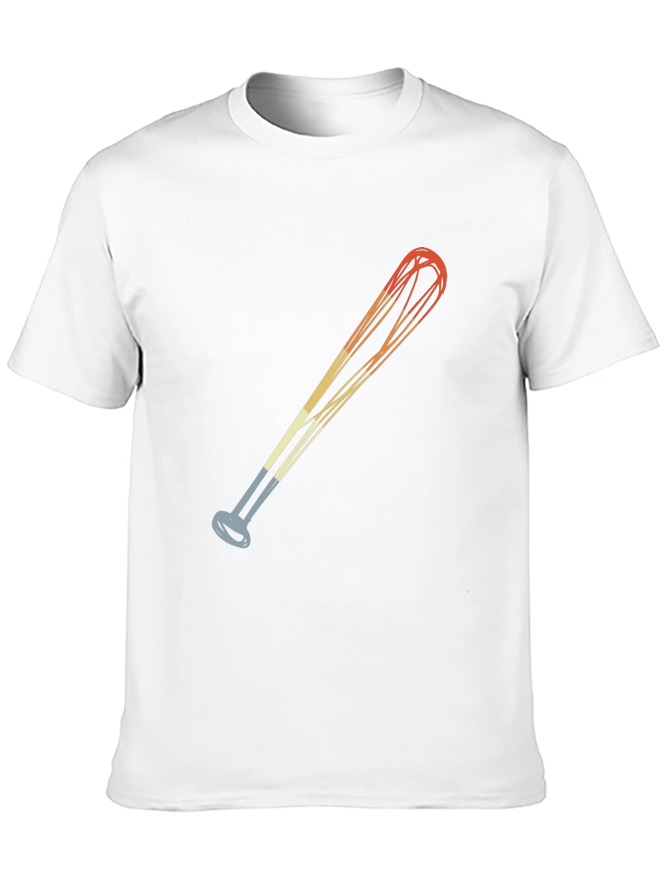 Retro Baseball Bat Graphic Tee - Black Cotton Blend